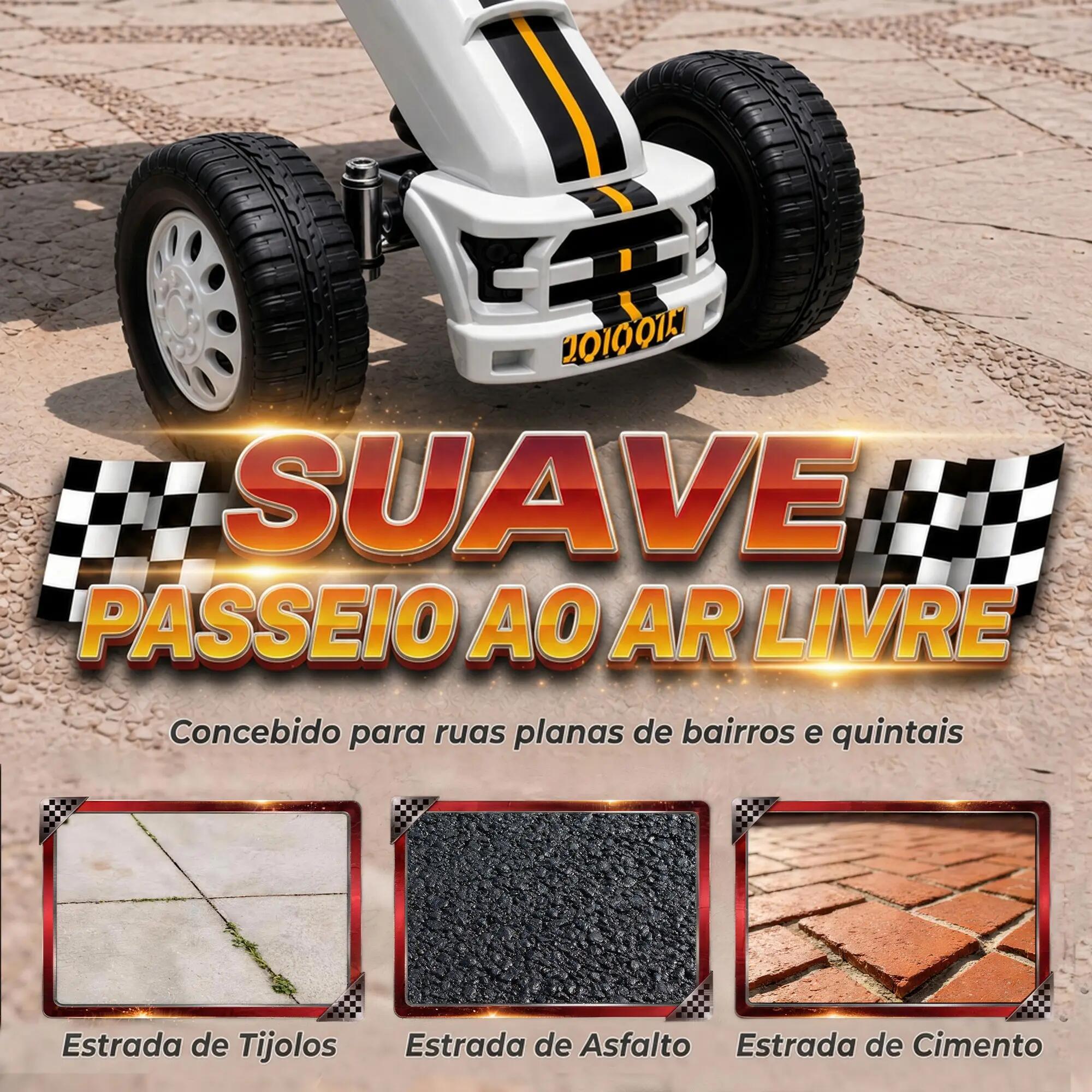 Kart a pedais 83x52x49 cm branco AIYAPLAY 7/9