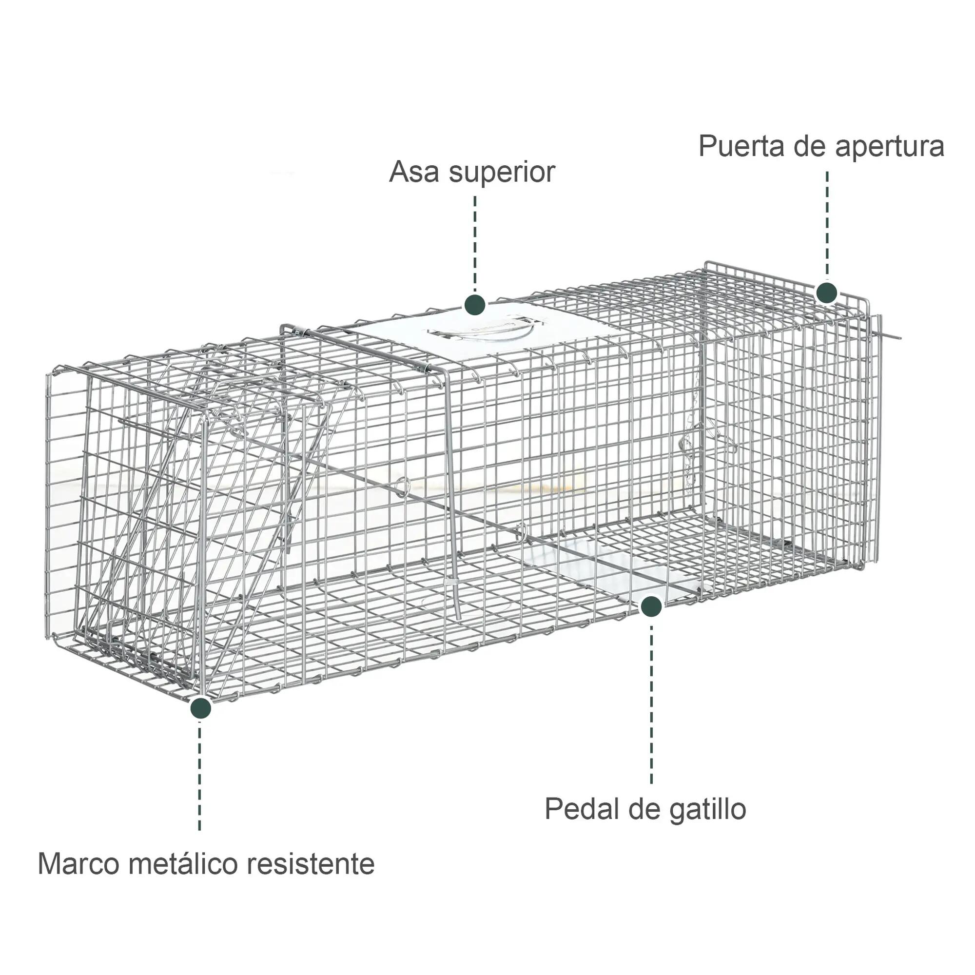 Cage de capture pliable pour animaux vivants, 93 x 31 x 34,5 cm, en fil de fer, 8/9