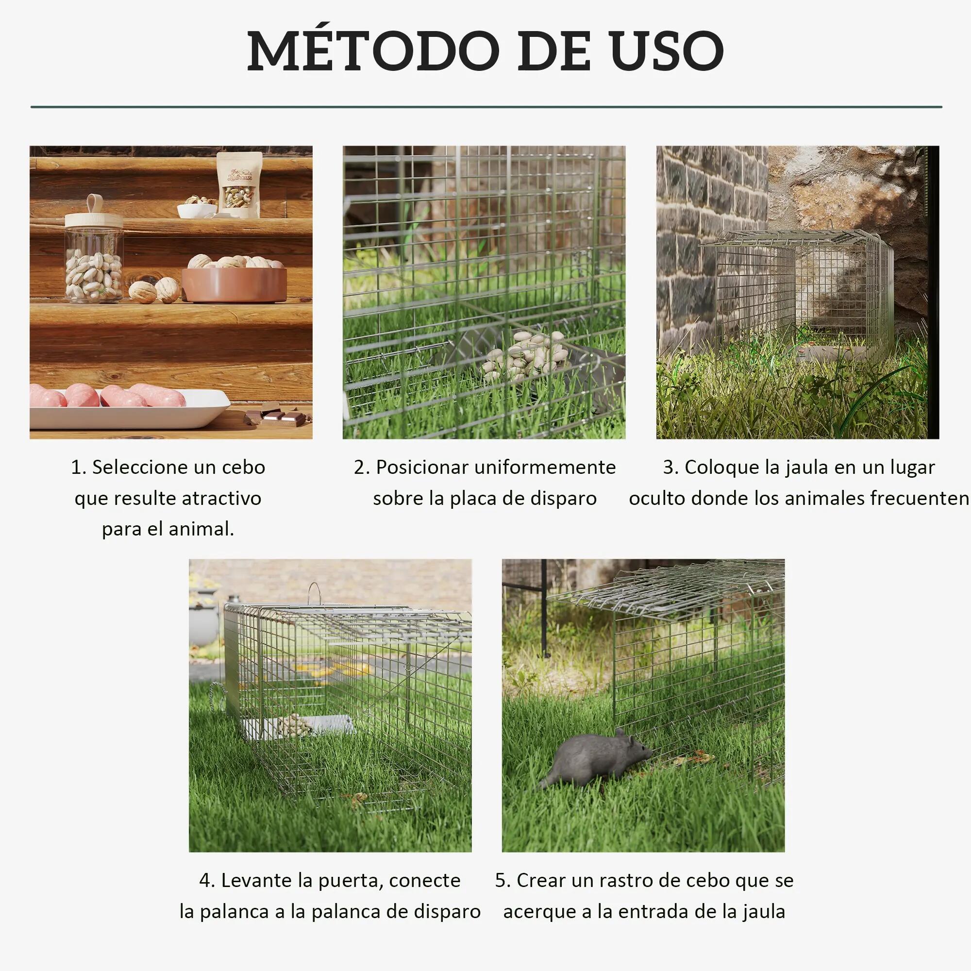 Cage de capture pliable pour animaux vivants, 93 x 31 x 34,5 cm, en fil de fer, 7/9
