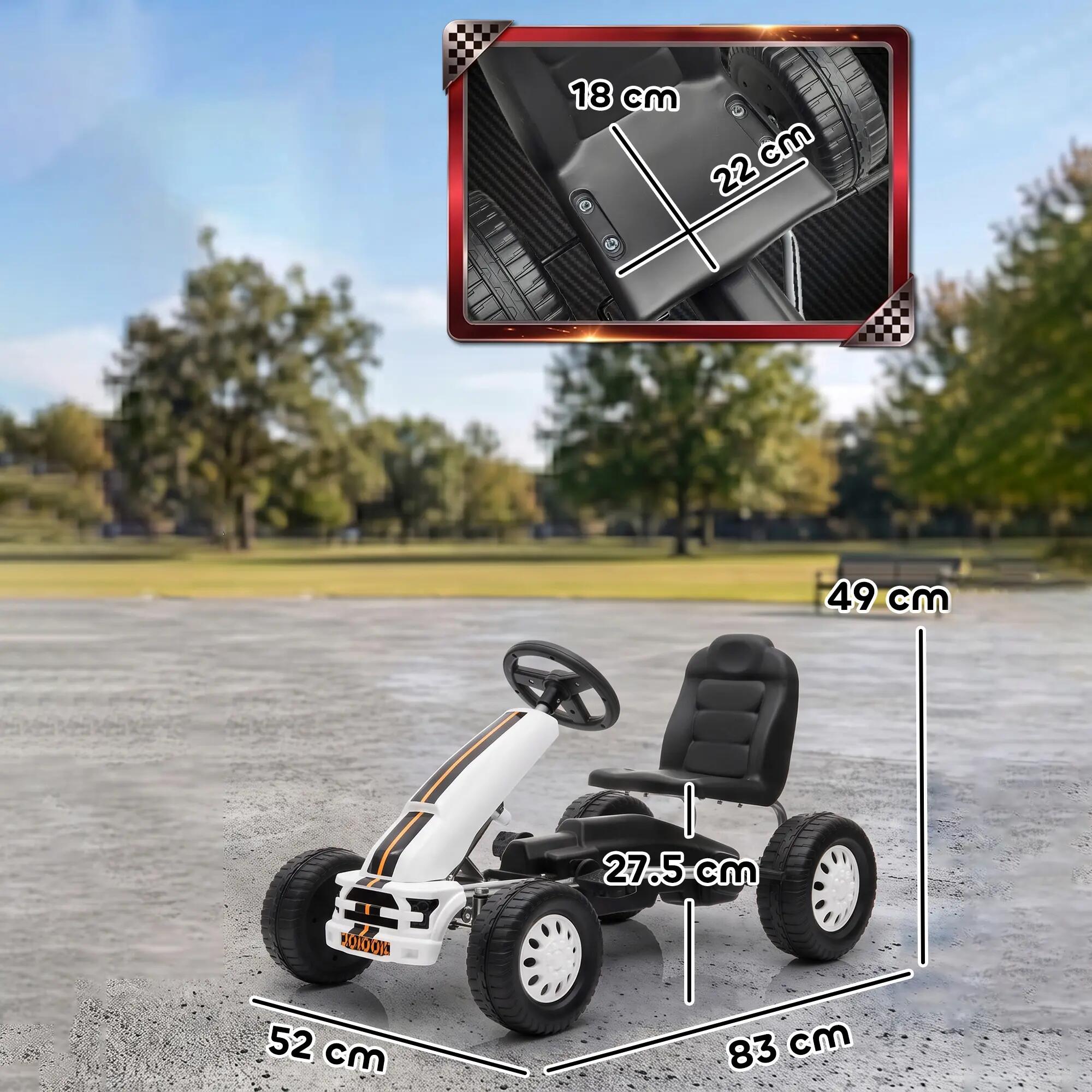 Kart a pedais 83x52x49 cm branco AIYAPLAY 3/9