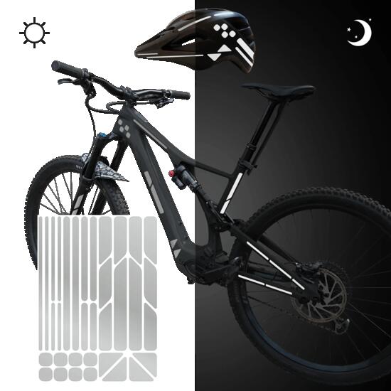 Reflektierende Fahrrad Aufkleber für Rahmen, Anhänger & Helm