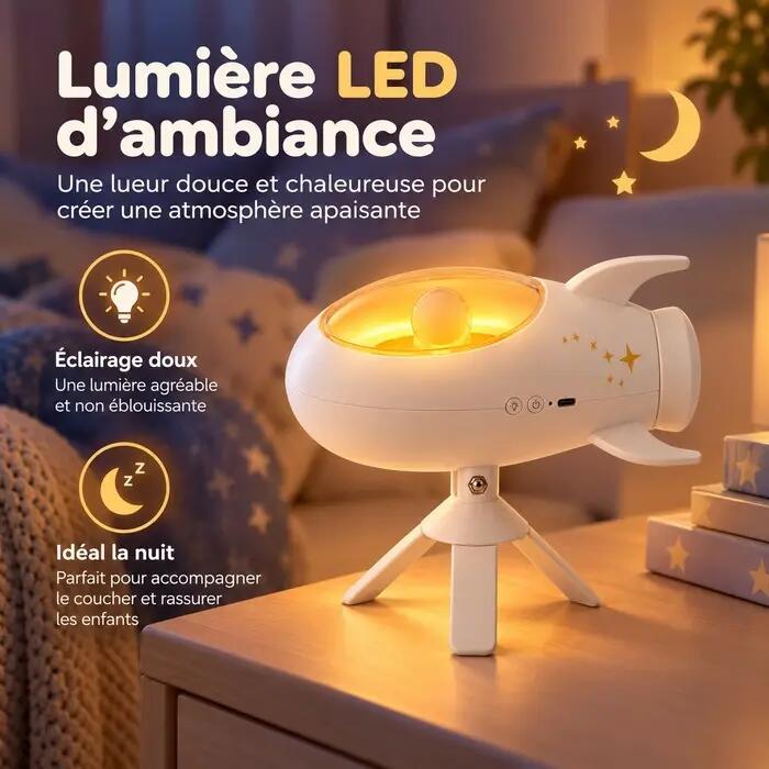 Enceinte bluetooth lumineuse fusée blanc 6/7