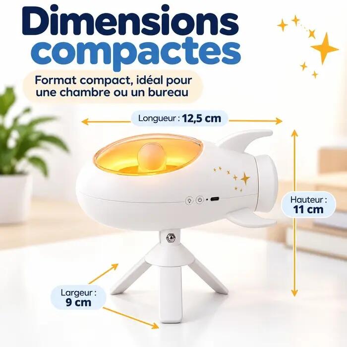 Enceinte bluetooth lumineuse fusée blanc 5/7