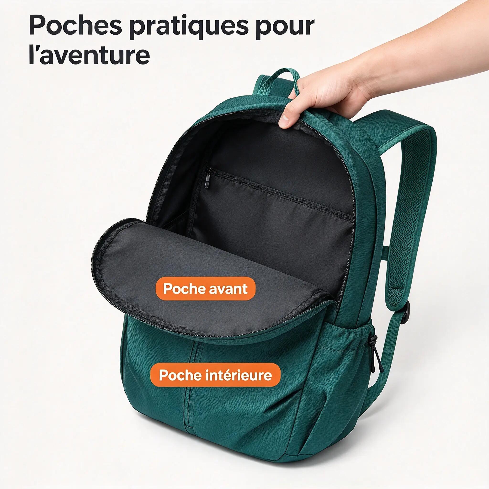 Sac à dos léger pliable, idéal sport, quotidien et voyages. 3/5