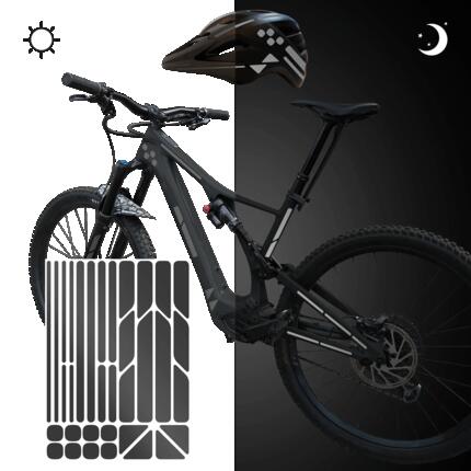 Reflektierende Fahrrad Aufkleber für Rahmen, Anhänger & Helm