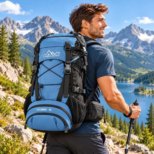 Trekking Rucksack 45 Liter Black Crevice Blau Backpacker 4/6
