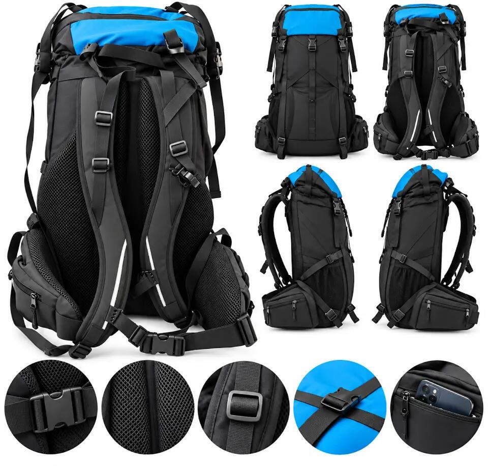 Trekking Rucksack 45 Liter Black Crevice Blau Backpacker 3/6