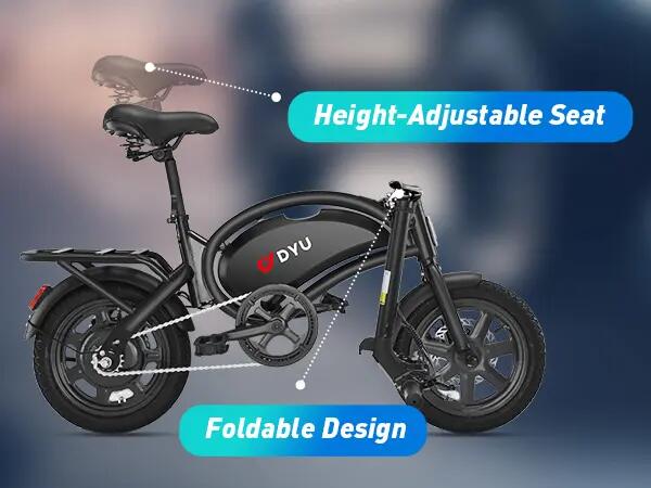 Bicicleta eléctrica para adultos D3F MINI: neumático de 14" | Batería 36V 7,8Ah 11/13