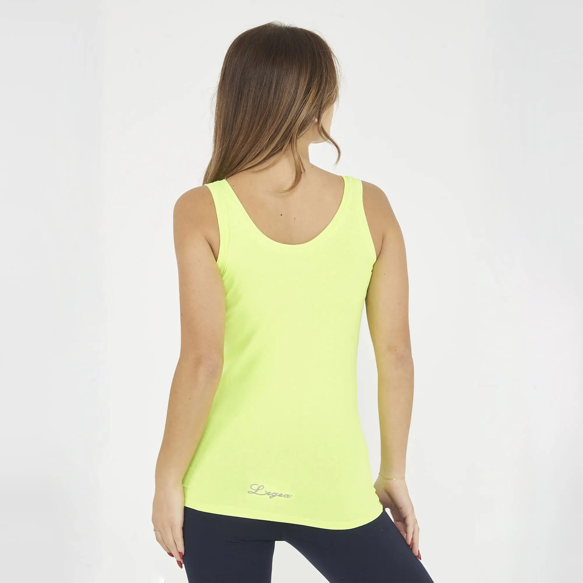 Set tanktop en legging dames Raita + Levery Fluo geel / Marineblauw 4/8