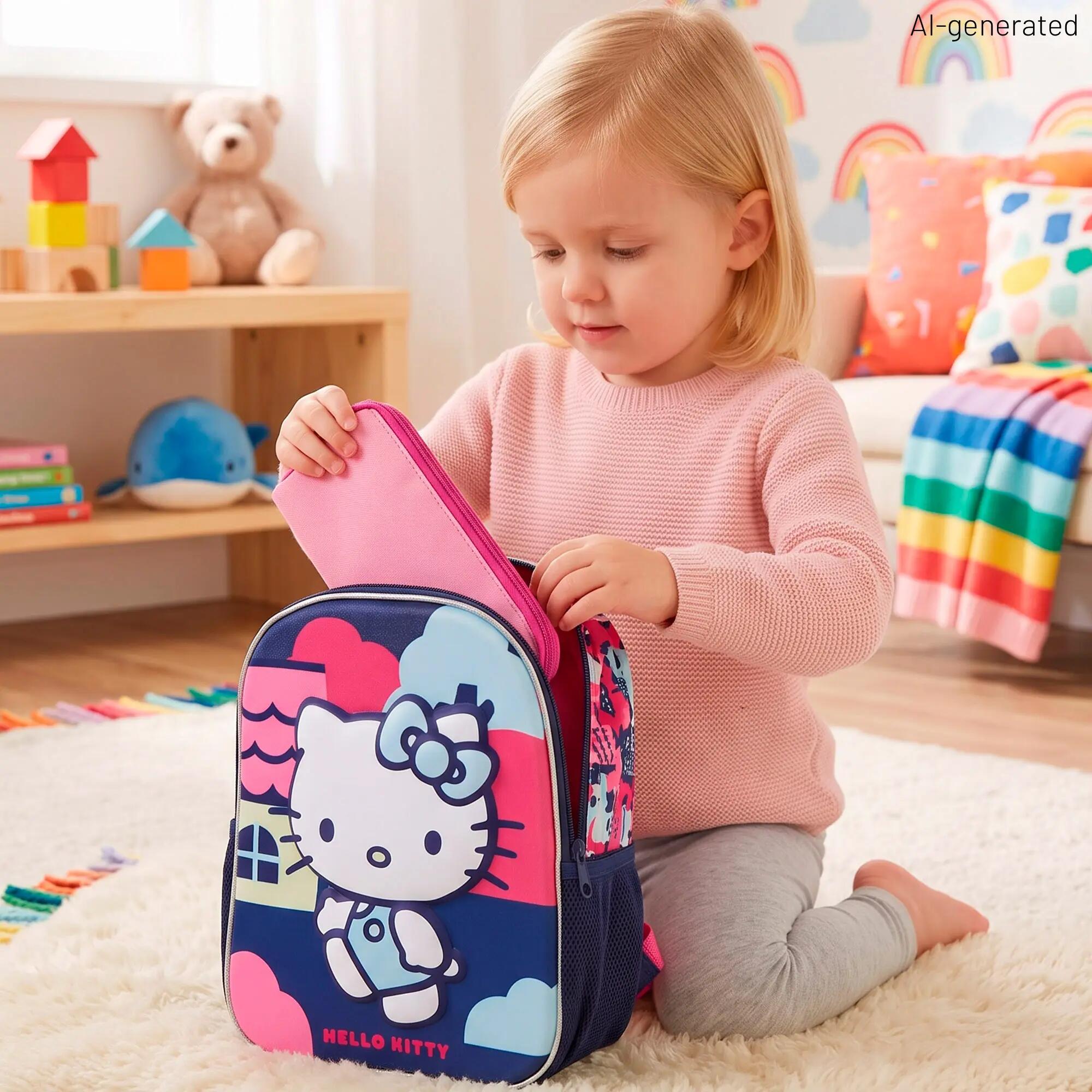 Hello Kitty Mochila pré-escolar 3D 25x10x32 cm + 3 anos 5/7