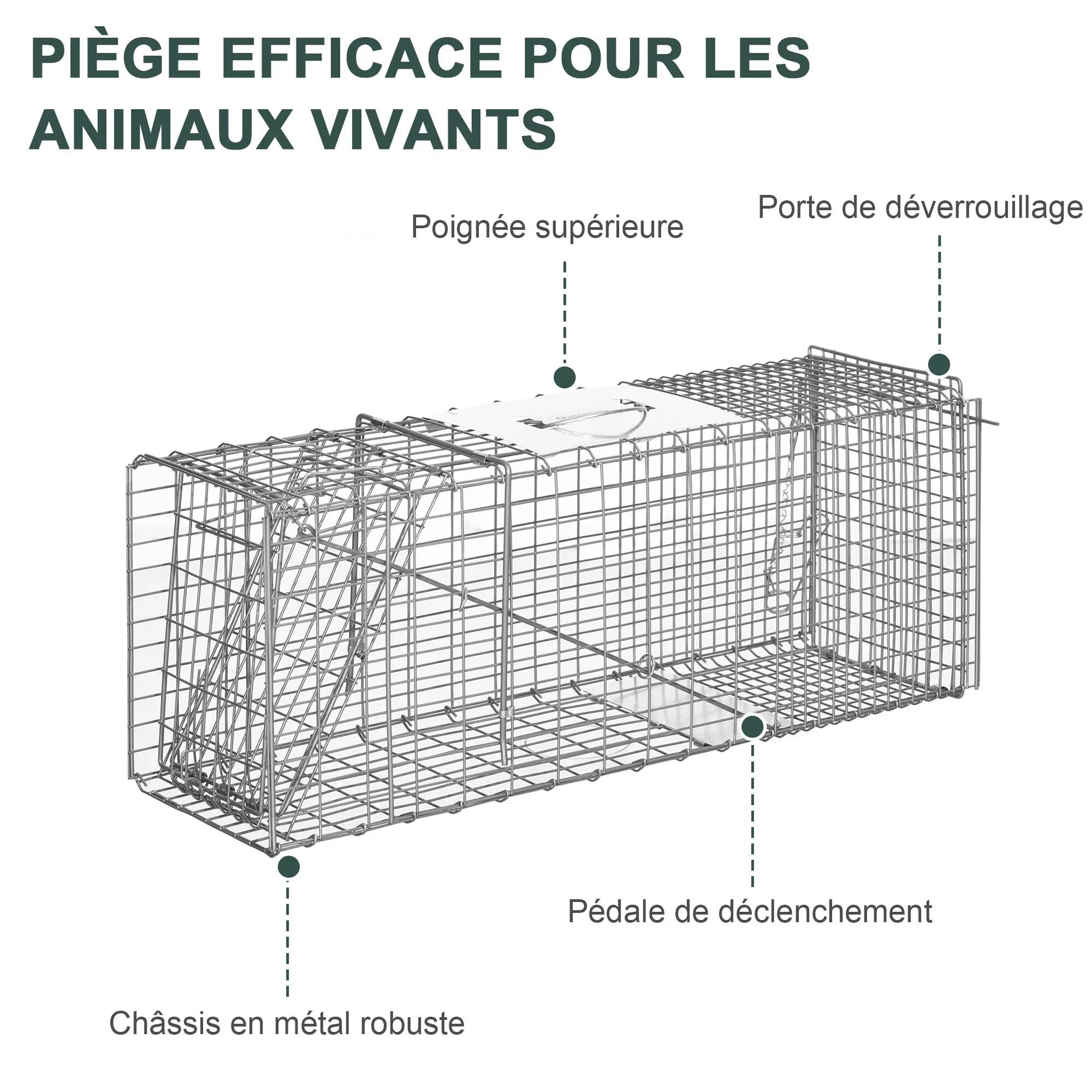 Piège cage de capture pliante pour petits animaux type rats et souris - 2 portes 8/9