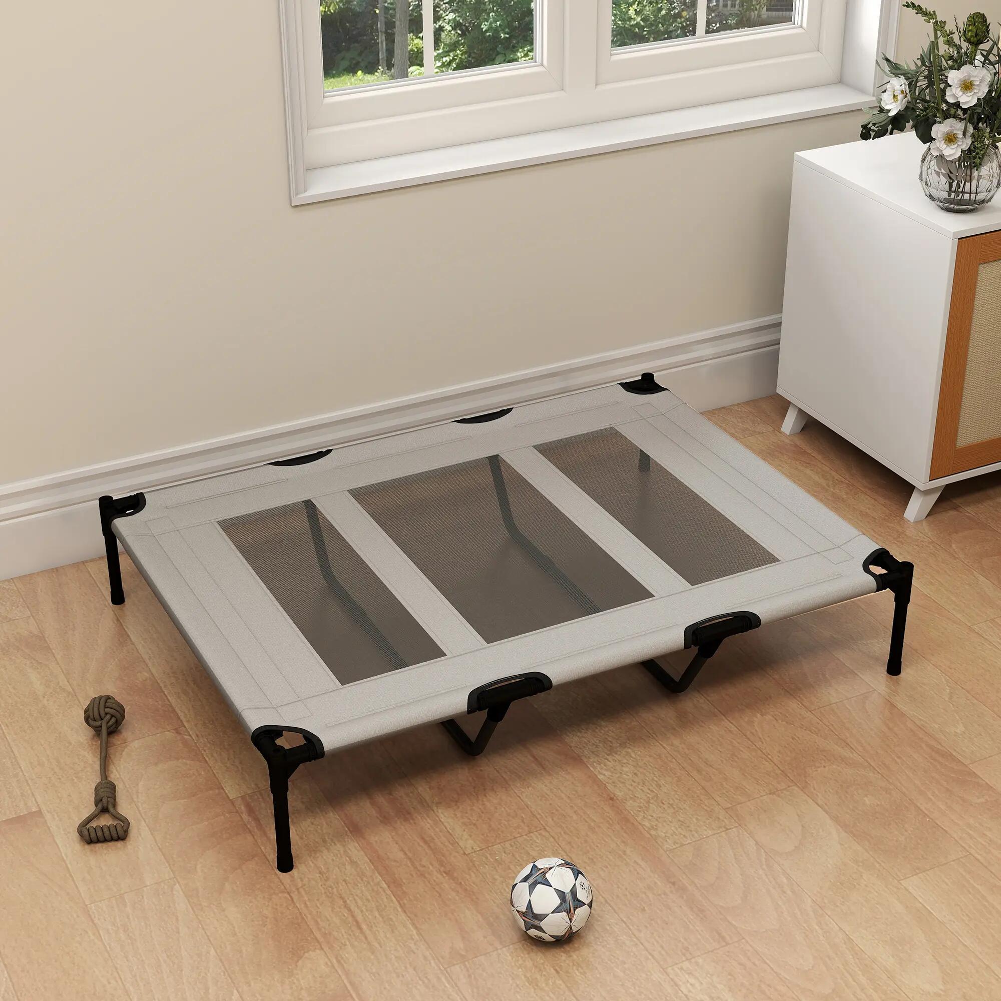 Cama elevada para cães 122x92x23 cm preto PawHut 9/9