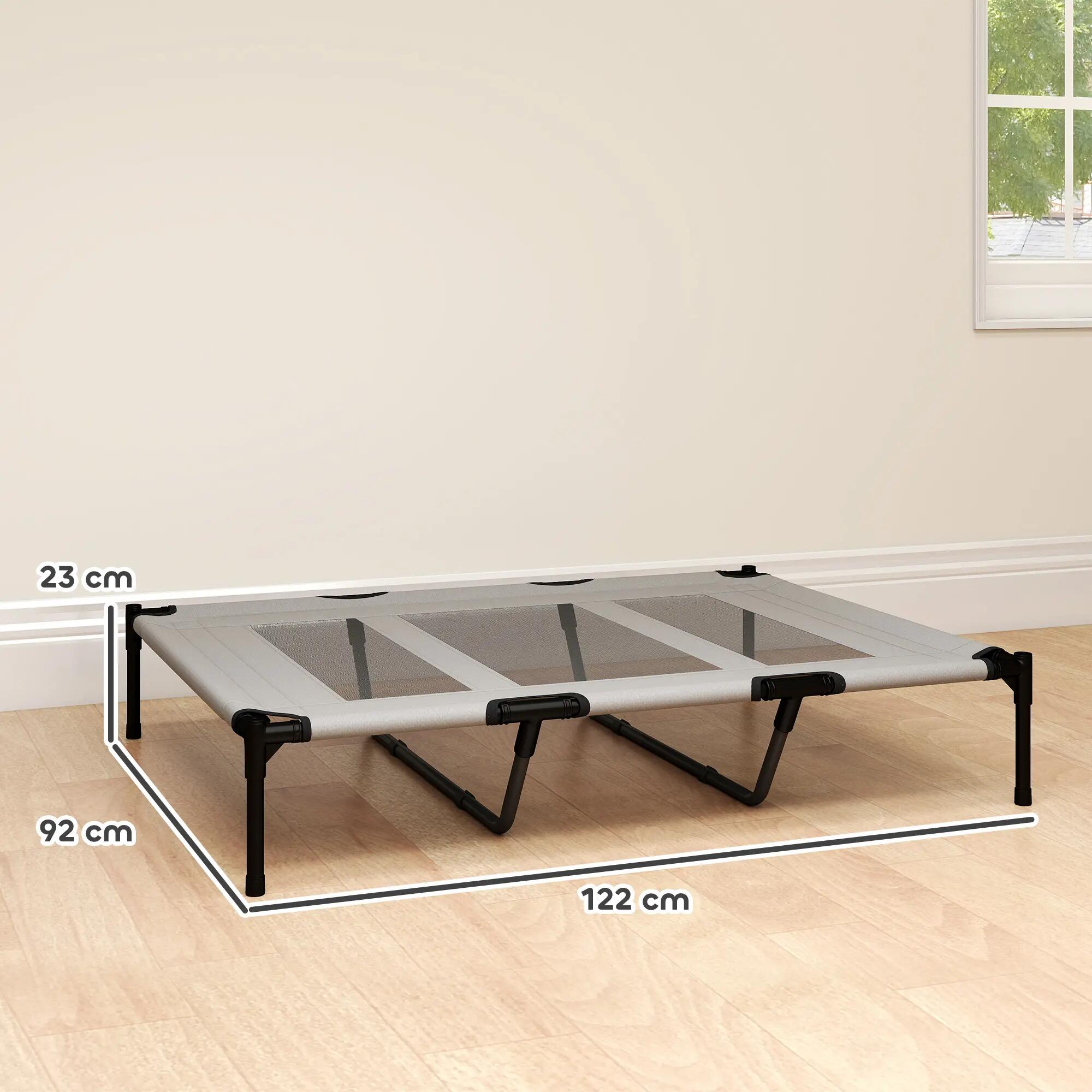 Cama elevada para cães 122x92x23 cm preto PawHut 3/9