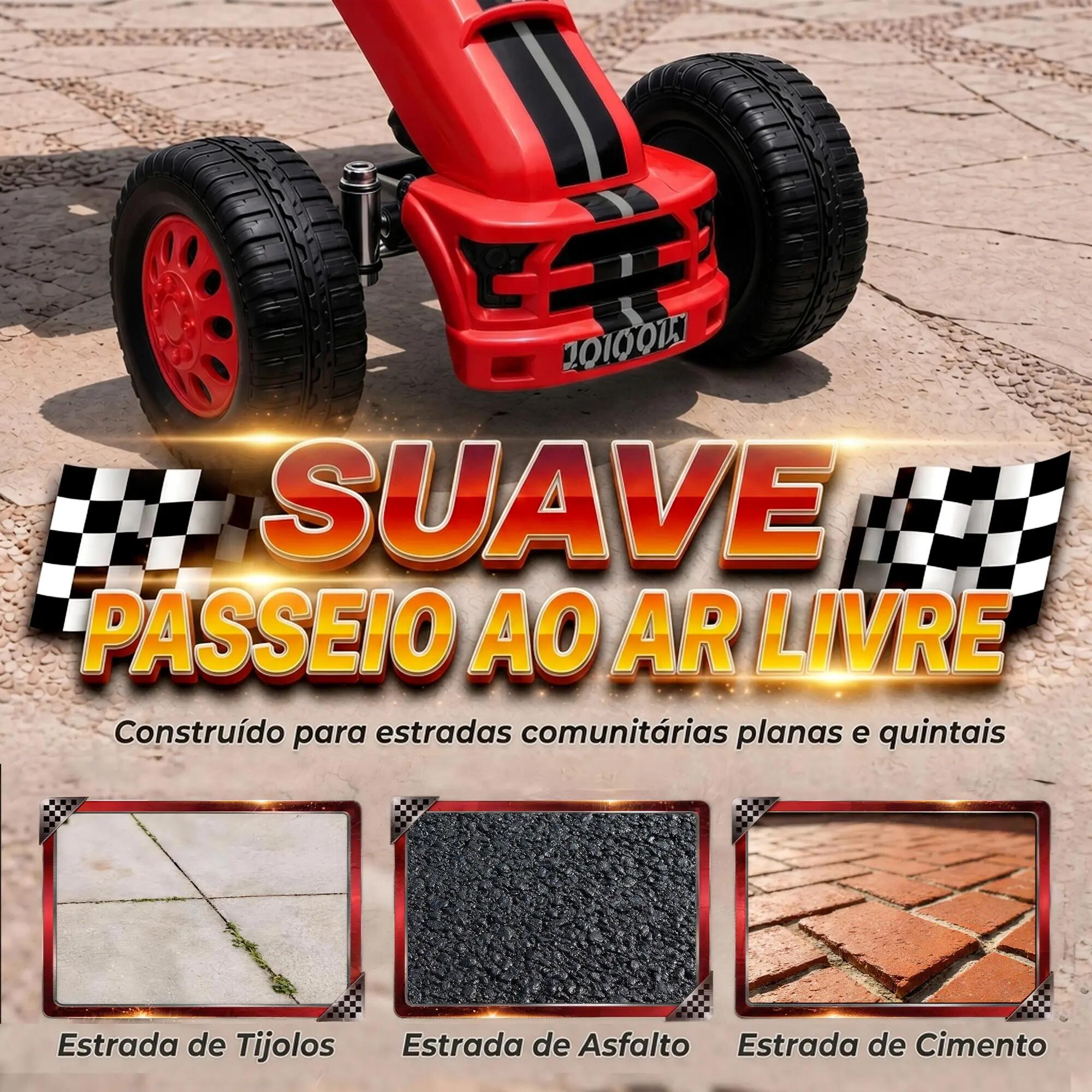 Kart a pedais 83x52x49 cm vermelho AIYAPLAY 7/9