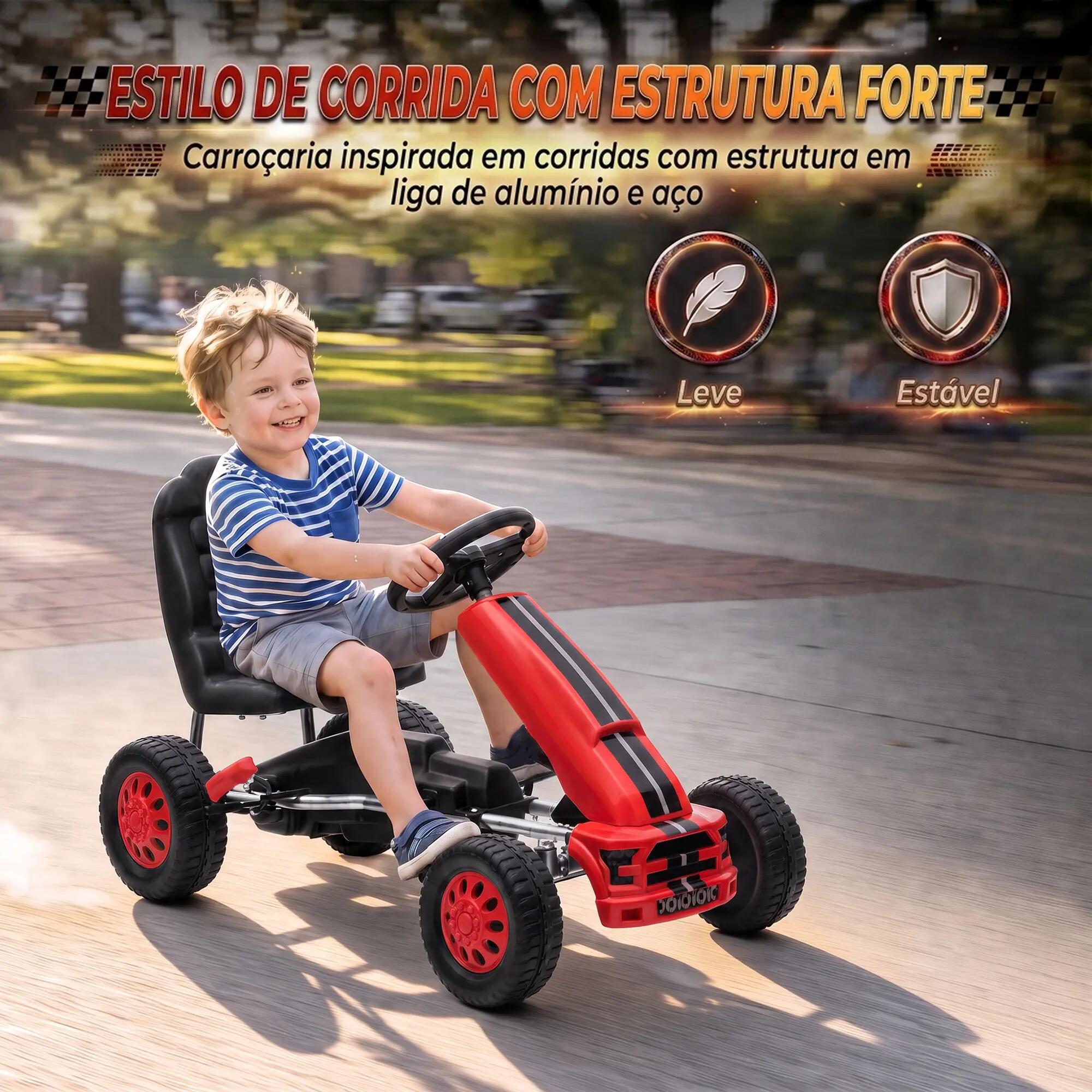Kart a pedais 83x52x49 cm vermelho AIYAPLAY 4/9