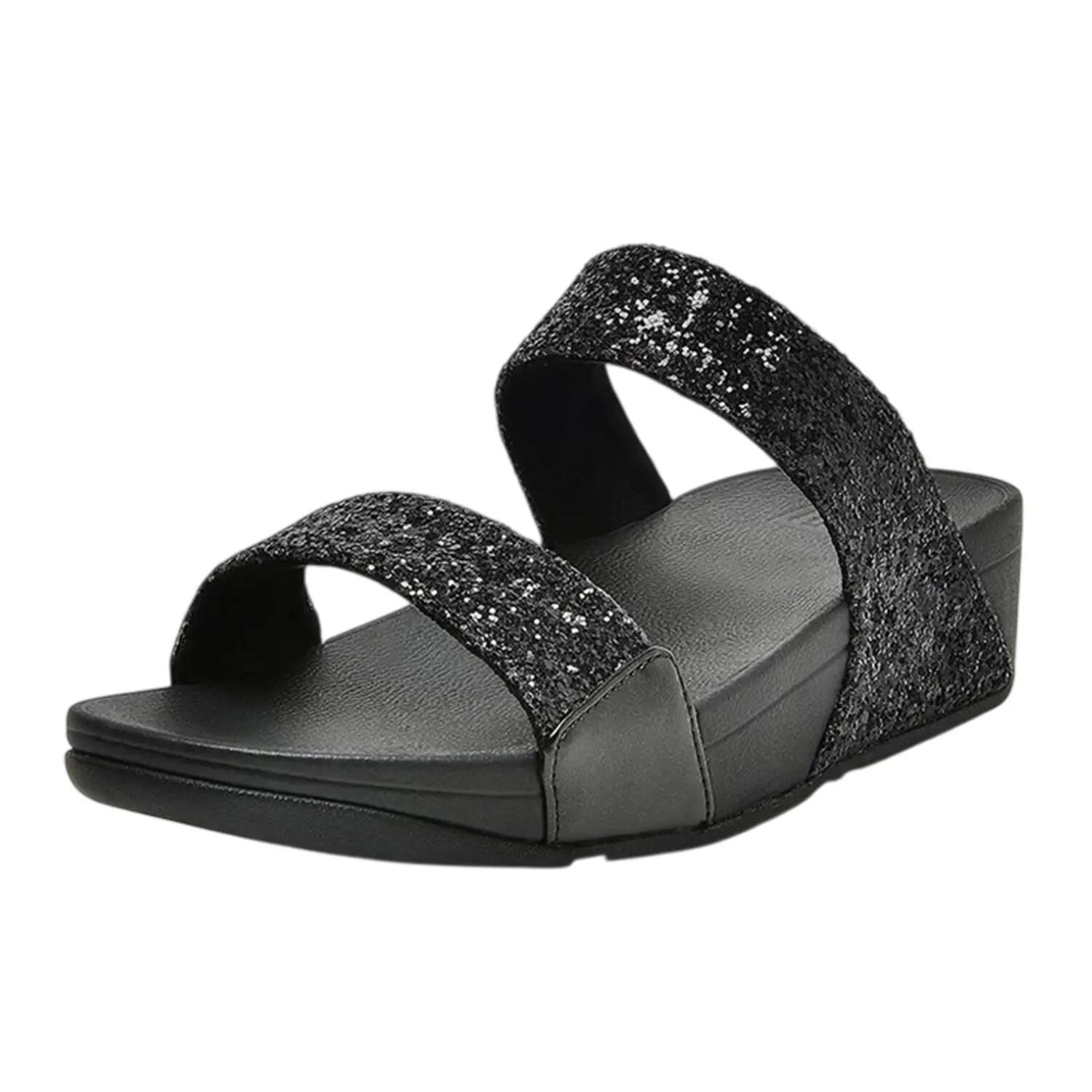 Luluglittersandalen voor dames (Zwart) 4/4