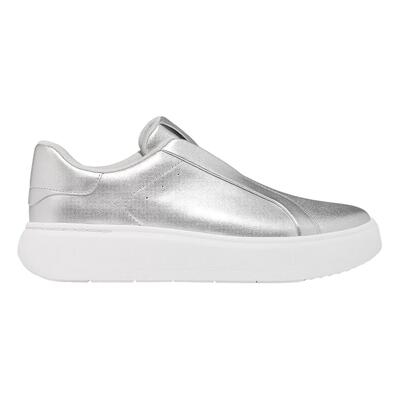 Rtg leren sneakers zonder veters voor dames (zilver)