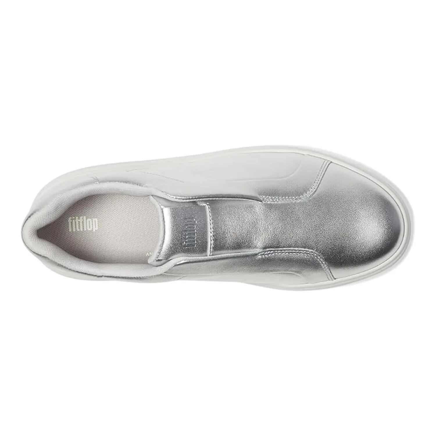 RTG leren sneakers zonder veters voor dames (Zilver) 3/5