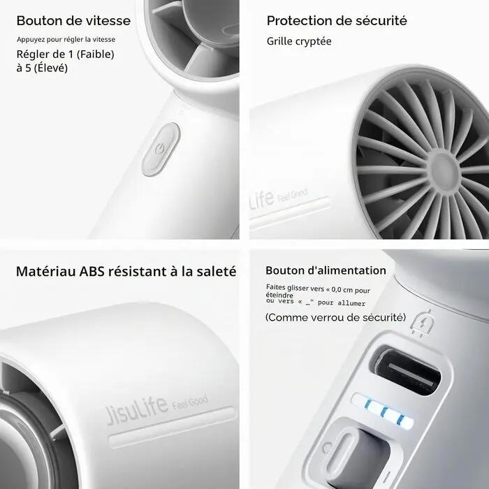 Ventilateur portatif rechargeable LIFE 10 4000mAh Bleu 5/5