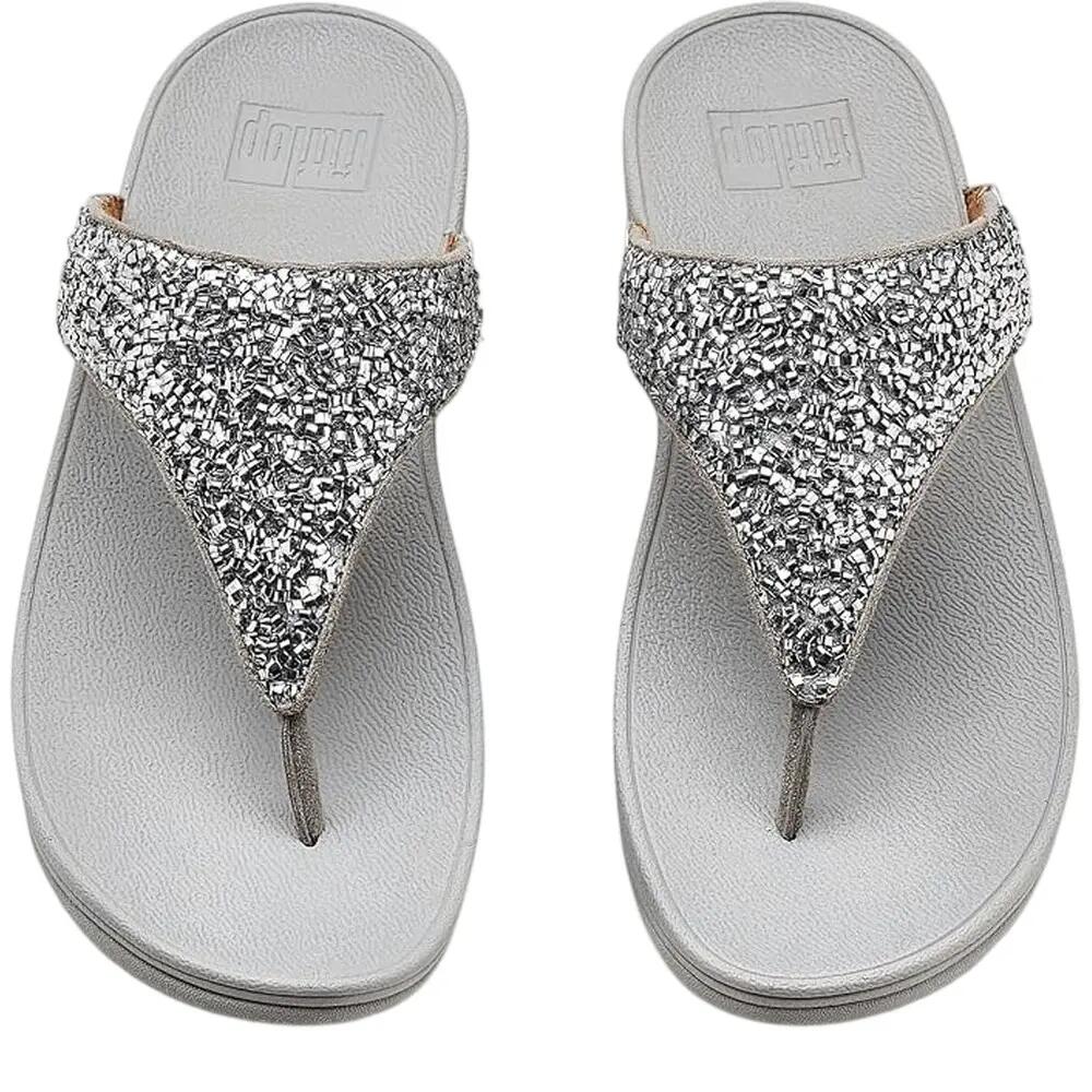 Sandales Motif/style Scintillant LULU Femme (Argenté) 4/6