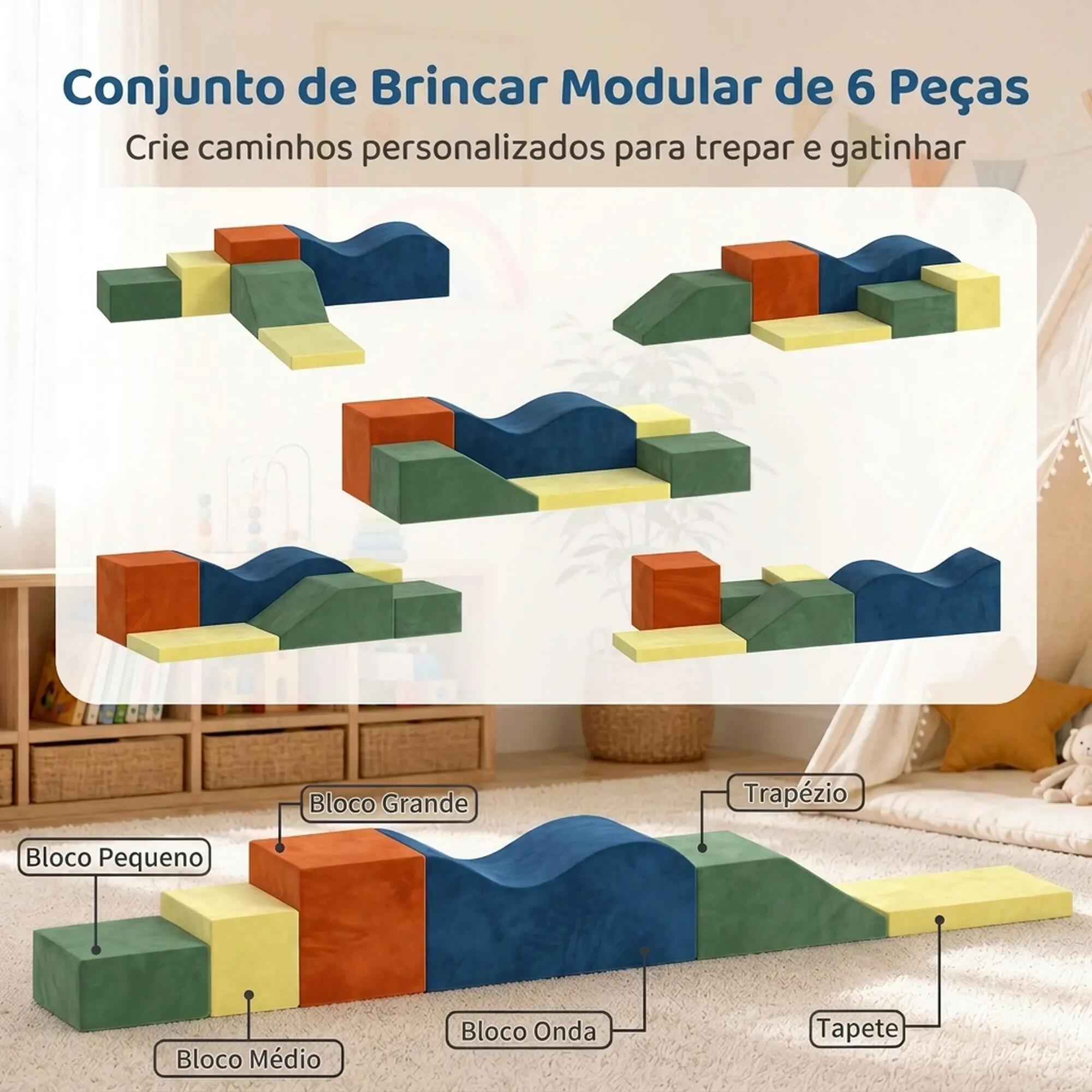 Conjunto de 6 Blocos de Espuma para Criança 4/9