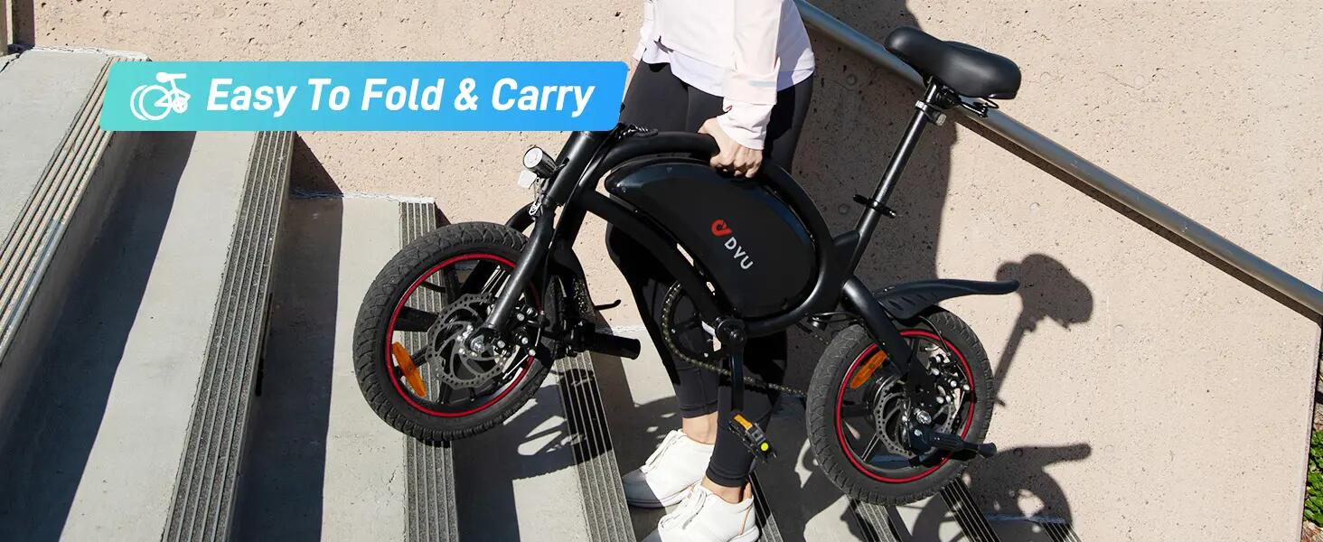 Bicicleta eléctrica con pedal asistido para adultos D3S: neumático 14", 36V 10Ah 9/14
