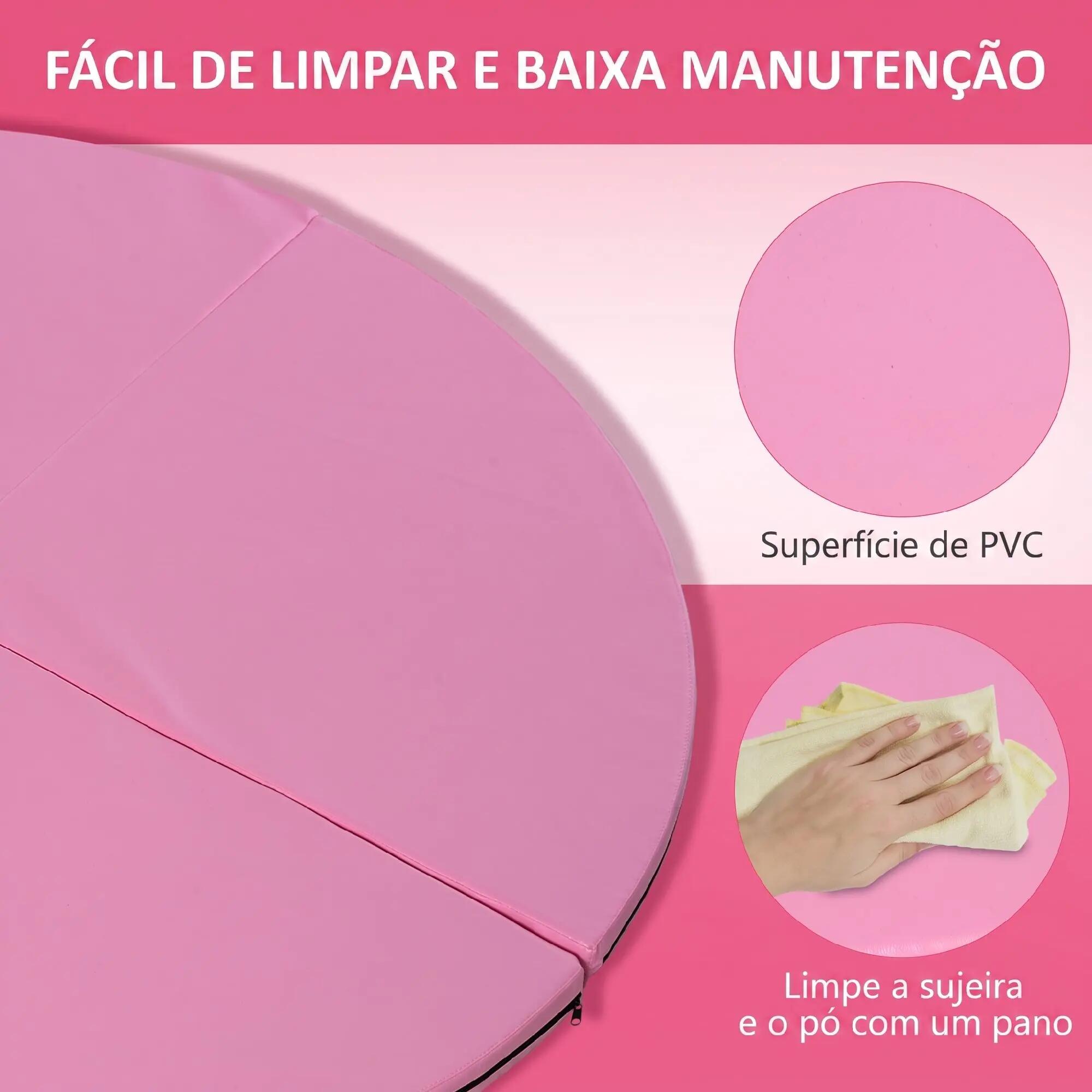 Tapete para pole dance 150x150x5 cm rosa HOMCOM 6/7