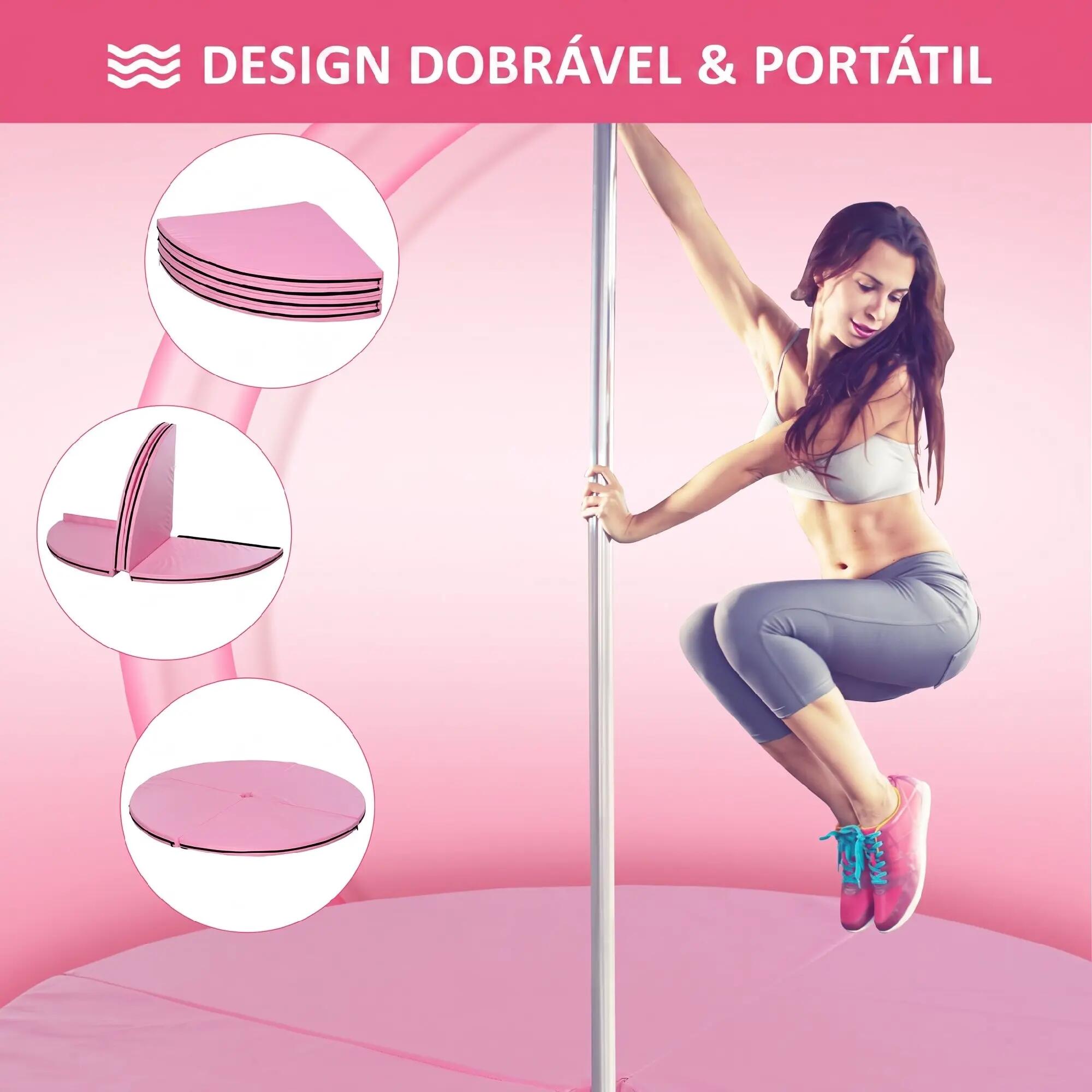 Tapete para pole dance 150x150x5 cm rosa HOMCOM 4/7