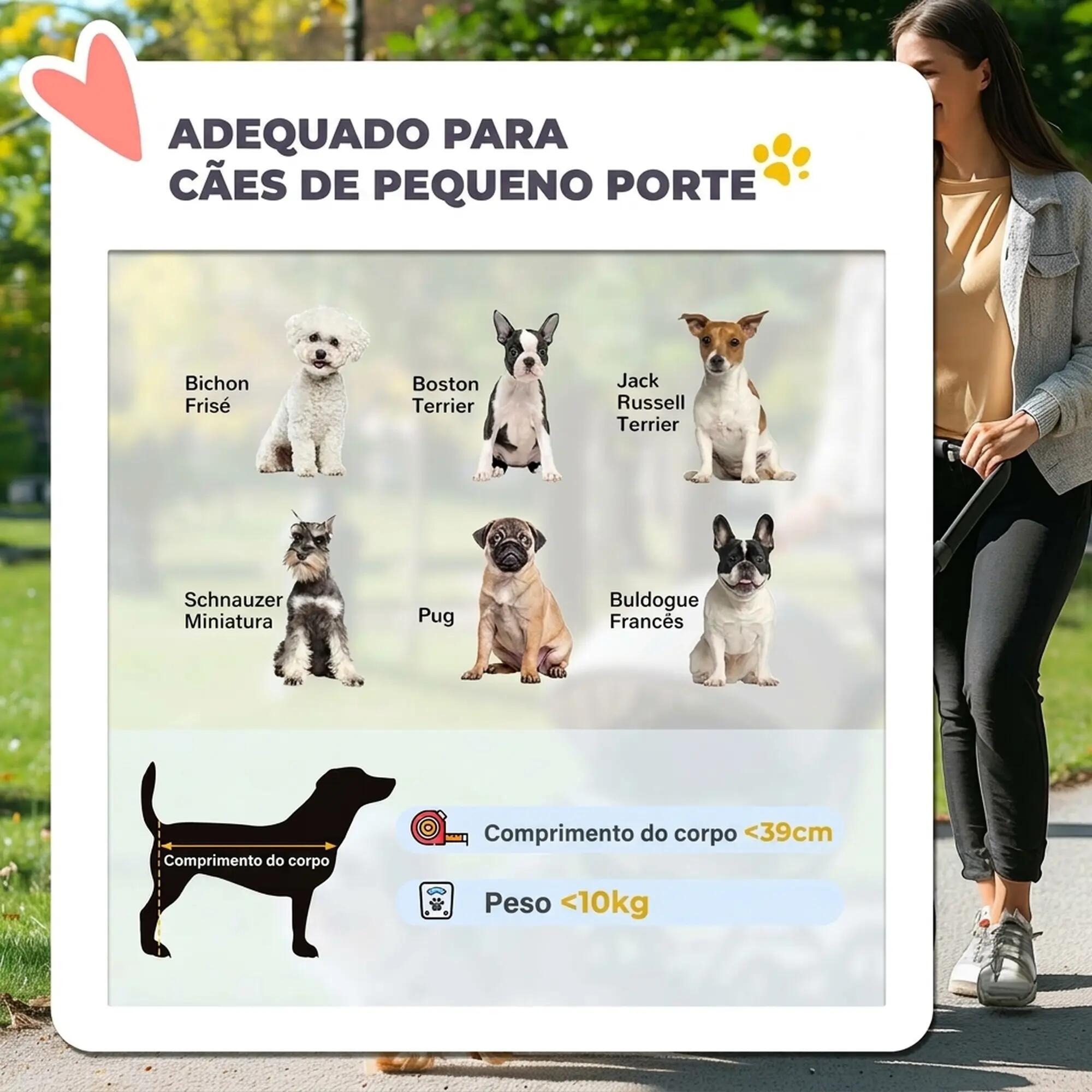 Carrinho para cães 100l x 58b x 100h cm cinzento PawHut 5/9