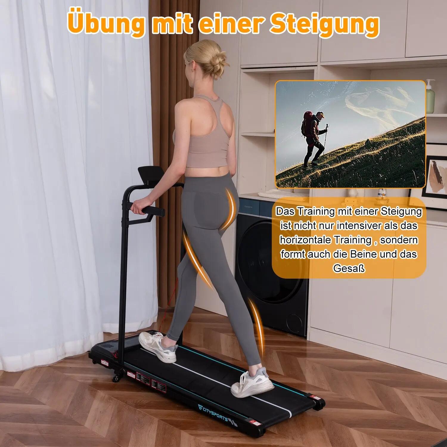 Tapis de Marche Inclinable 14%. 440W, 6.0km/h, Bluetooth,Accoudoirs amovibles 7/7