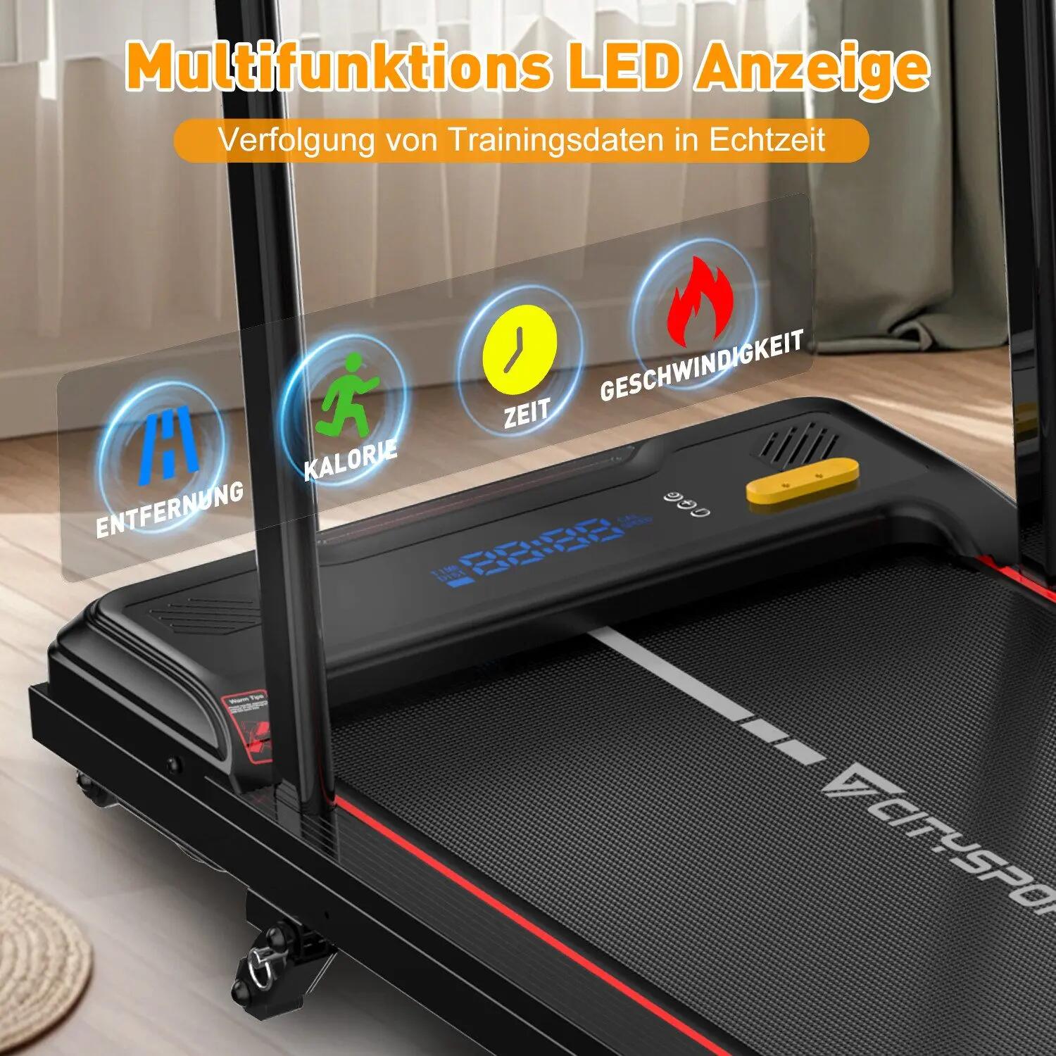 Laufband mit 13,41 % Steigung. 440 W, 6,0 km/h, Bluetooth, abnehmbare Armlehnen 5/7