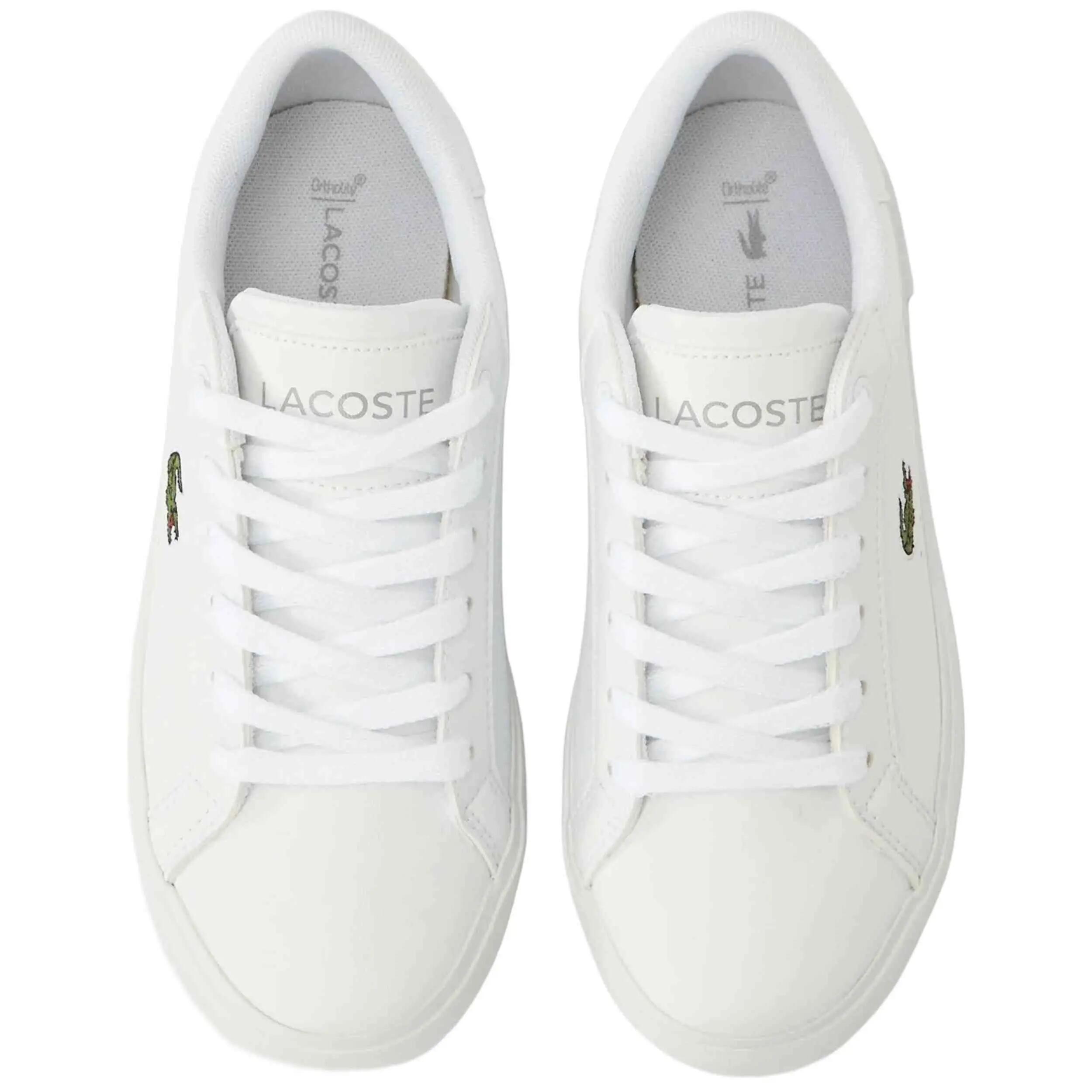 Sapatilhas Lacoste modelo Powercourt Classic "Blanco" para crianças unissex 3/4