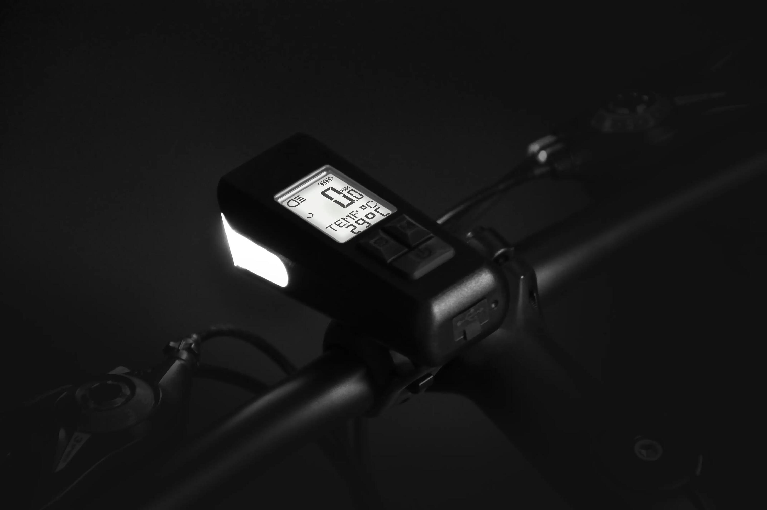 Lampka Rowerowa Przednia 60 LED LUX z Licznikiem 23 Funkcje 2w1 5/5