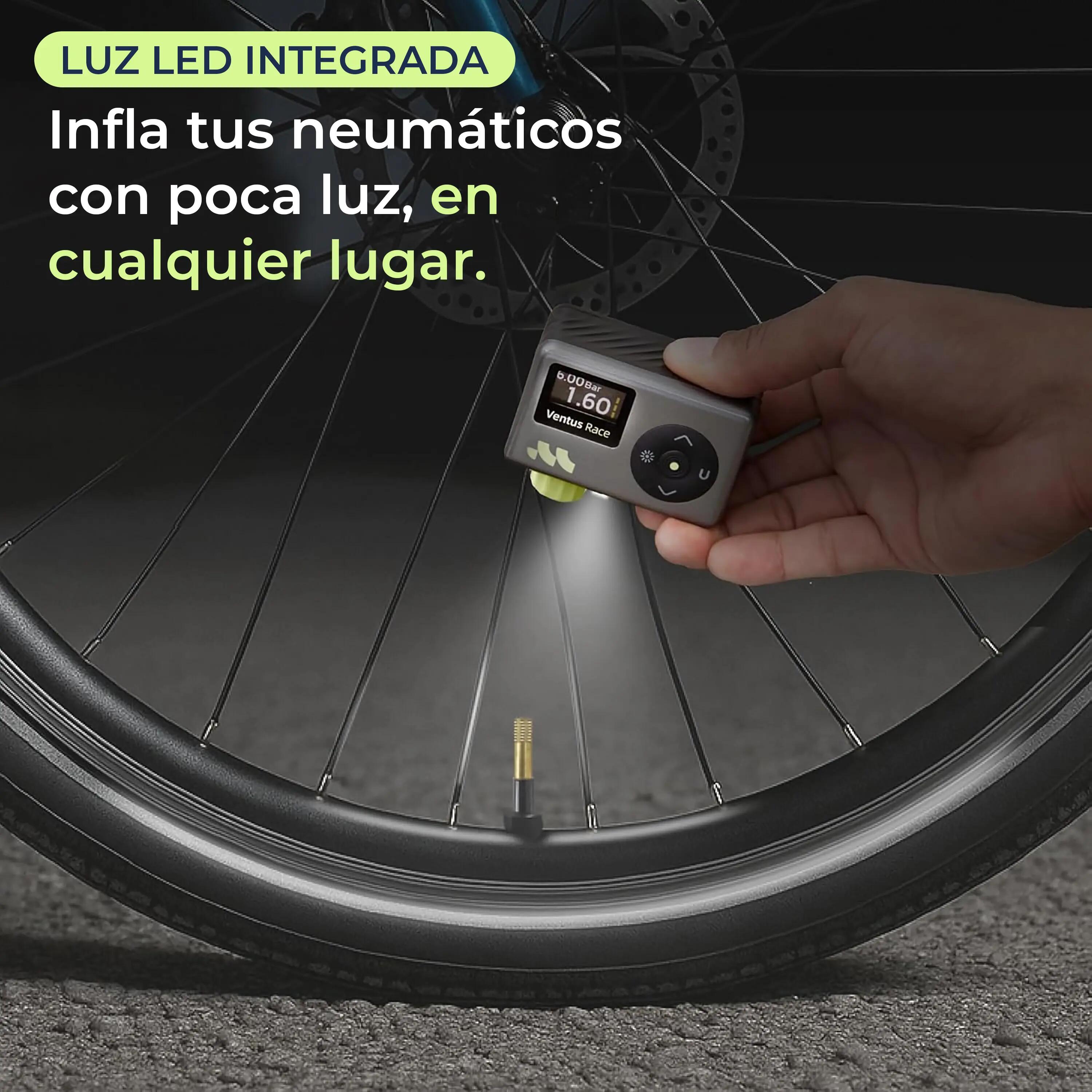 Woowind Ventus Race mini inflador para bicicletas y motocicletas, negro 7/9