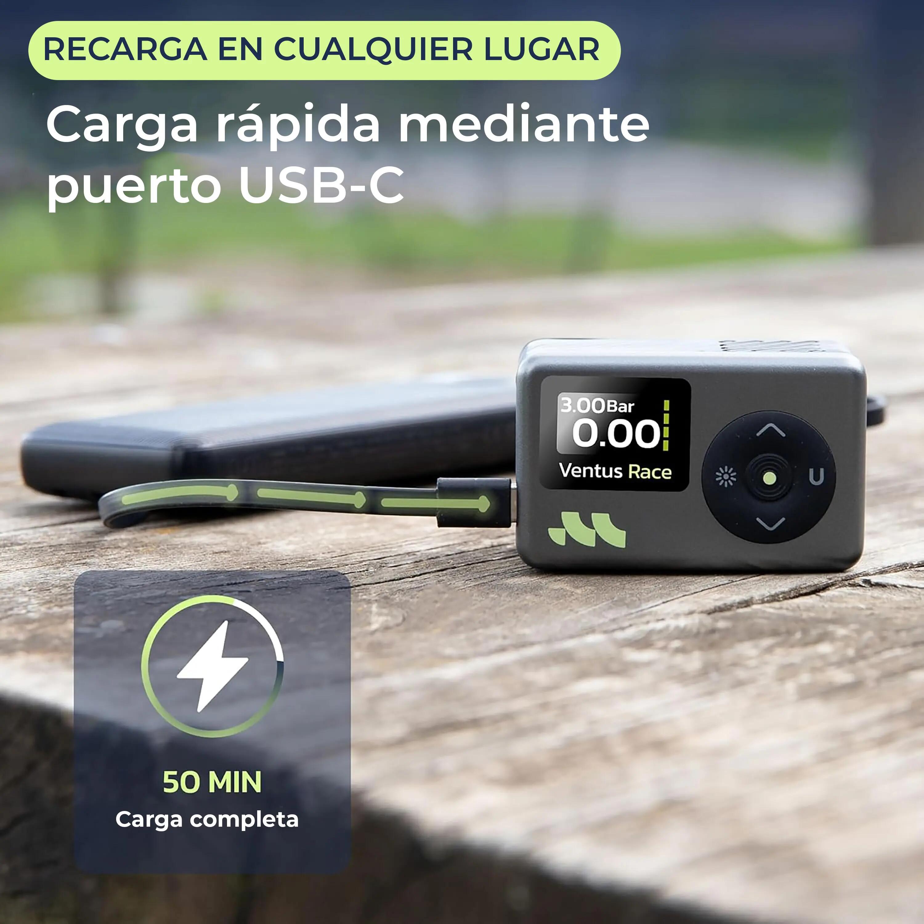 Woowind Ventus Race mini inflador para bicicletas y motocicletas, negro 5/9