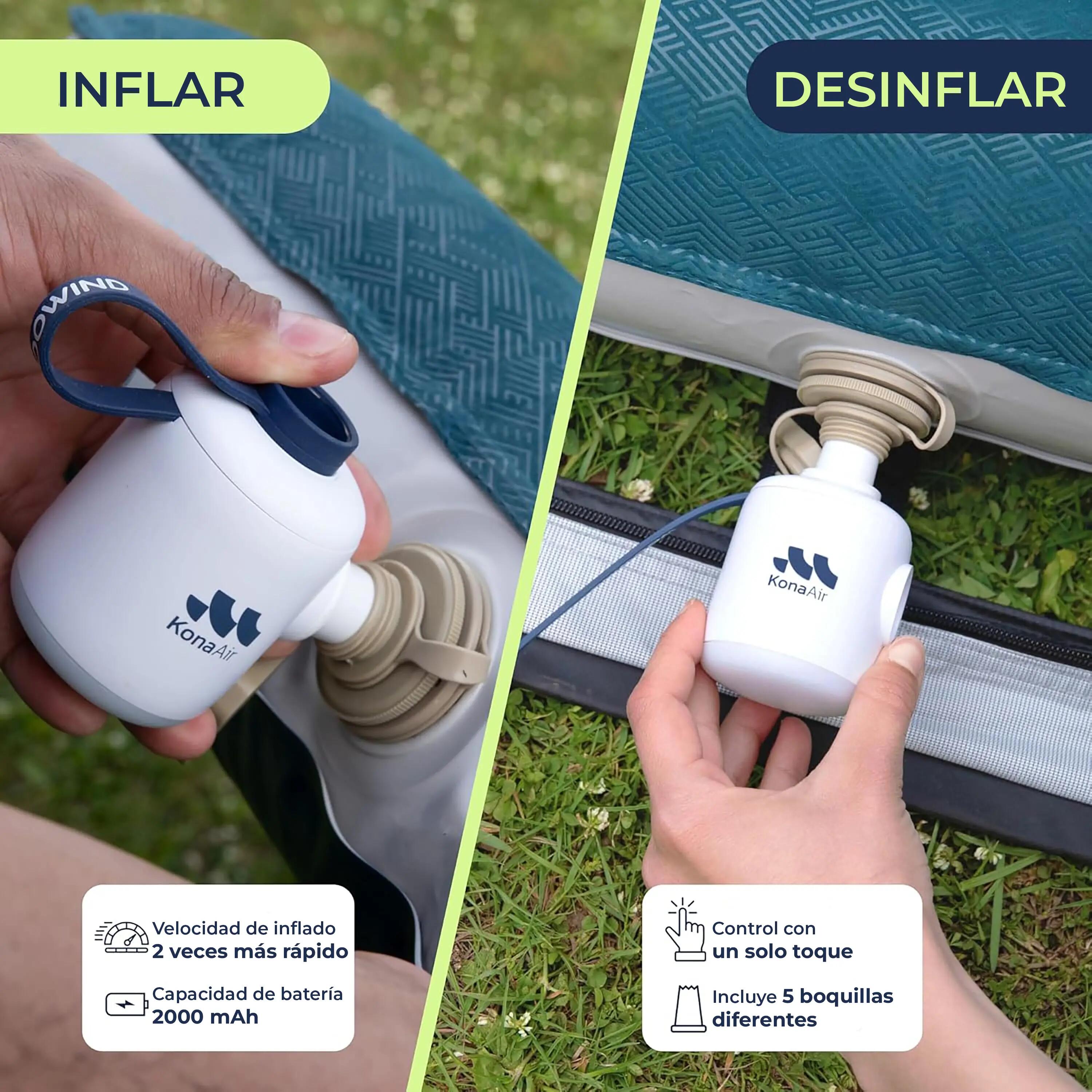 Woowind Kona Air mini inflador portátil blanco y azul 10/13