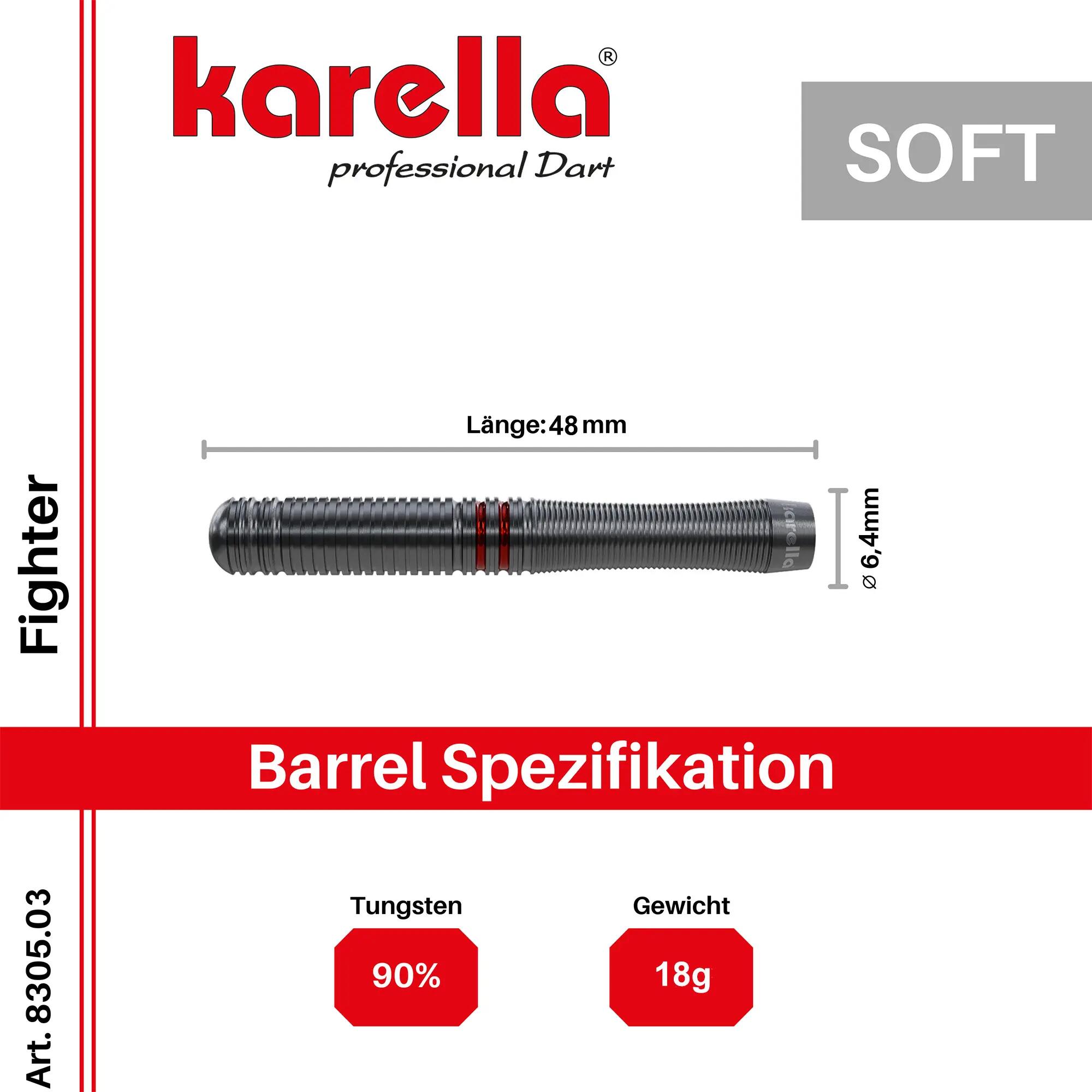 Karella Soft Dart Fighter 18g Black, Set of 3 8/8