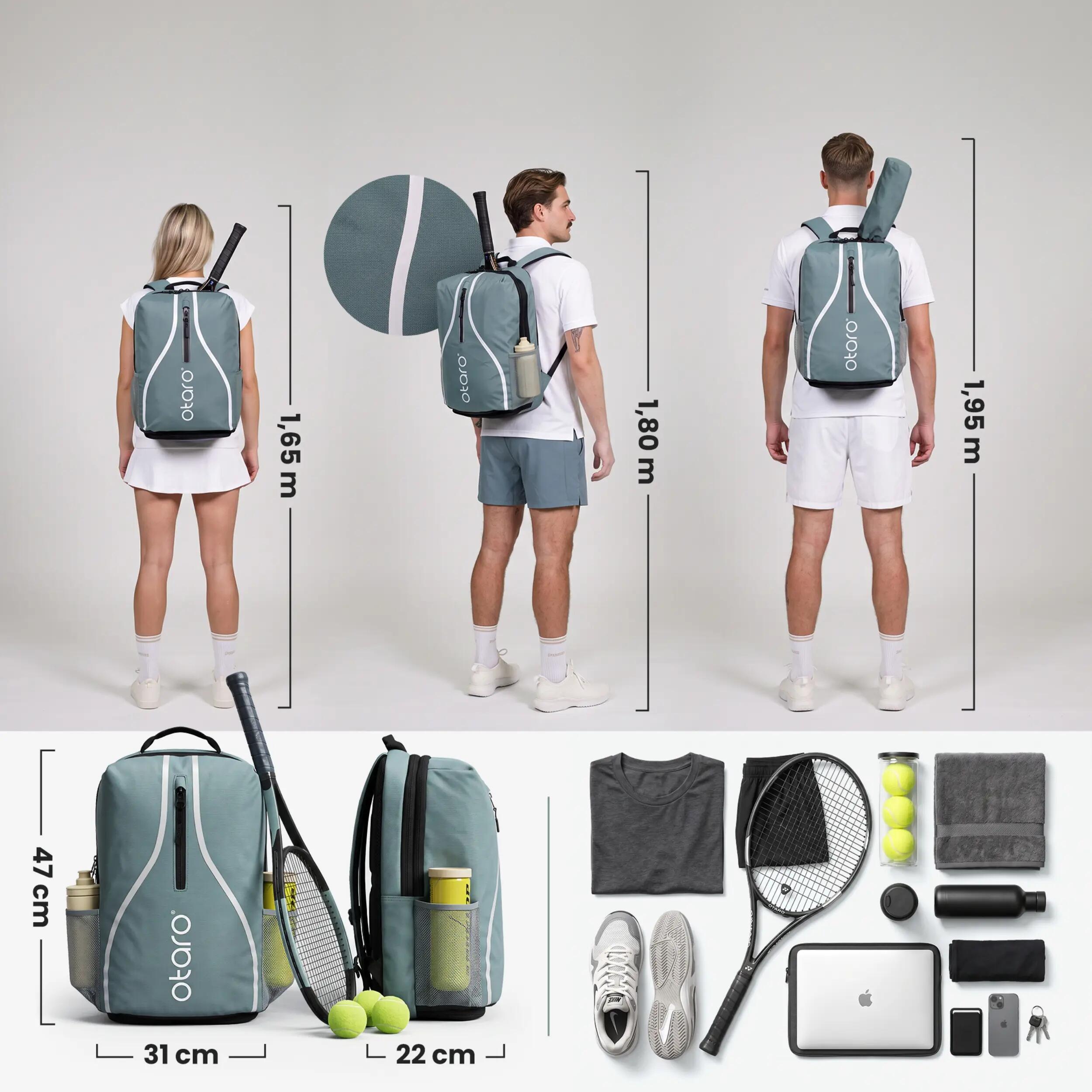 Sac à dos de tennis 1-2 raquettes & chaussures | Classic 30L Vert matcha 4/8
