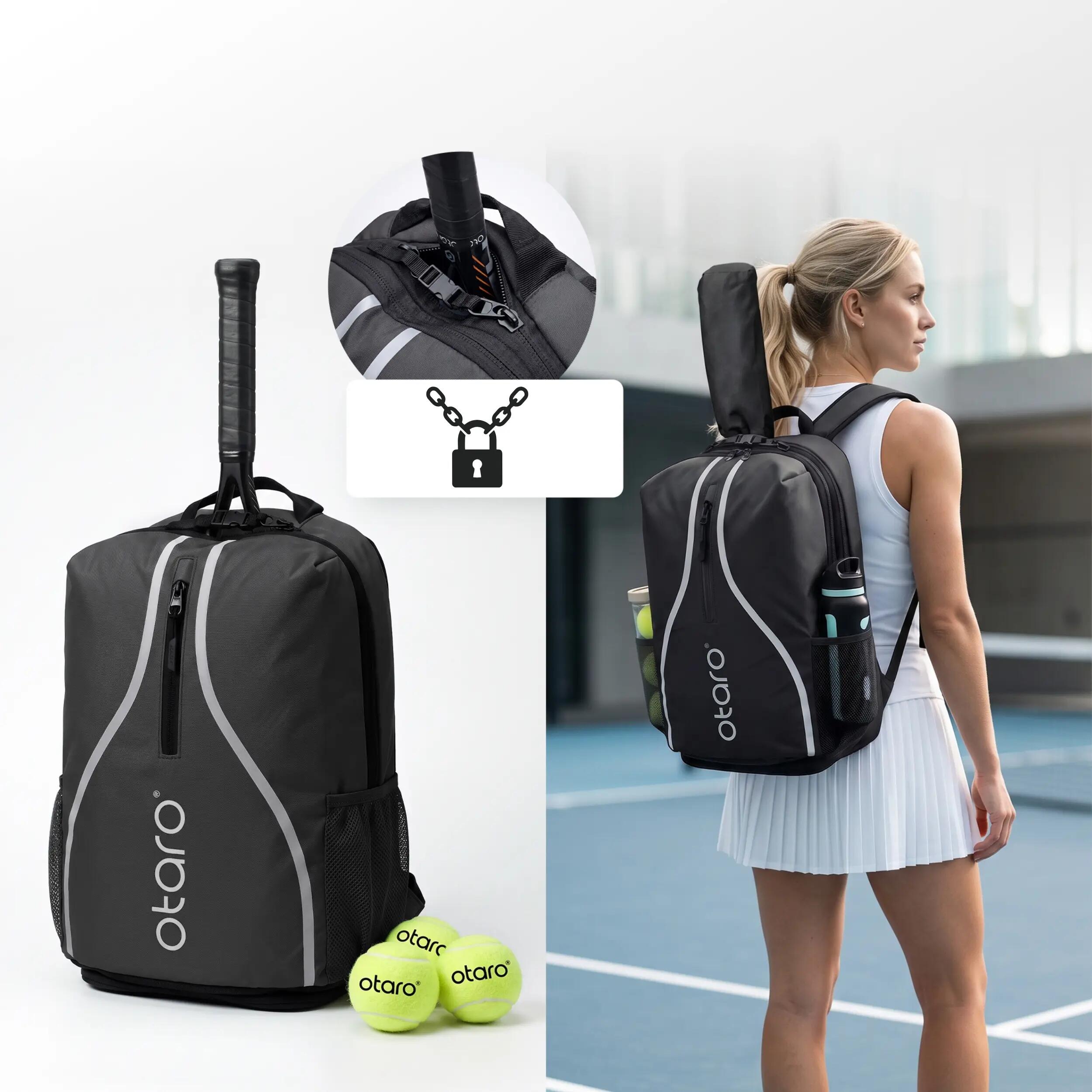 Zaino da tennis con vano scarpe 1-2 racchette | Classic 30L Nero 2/8