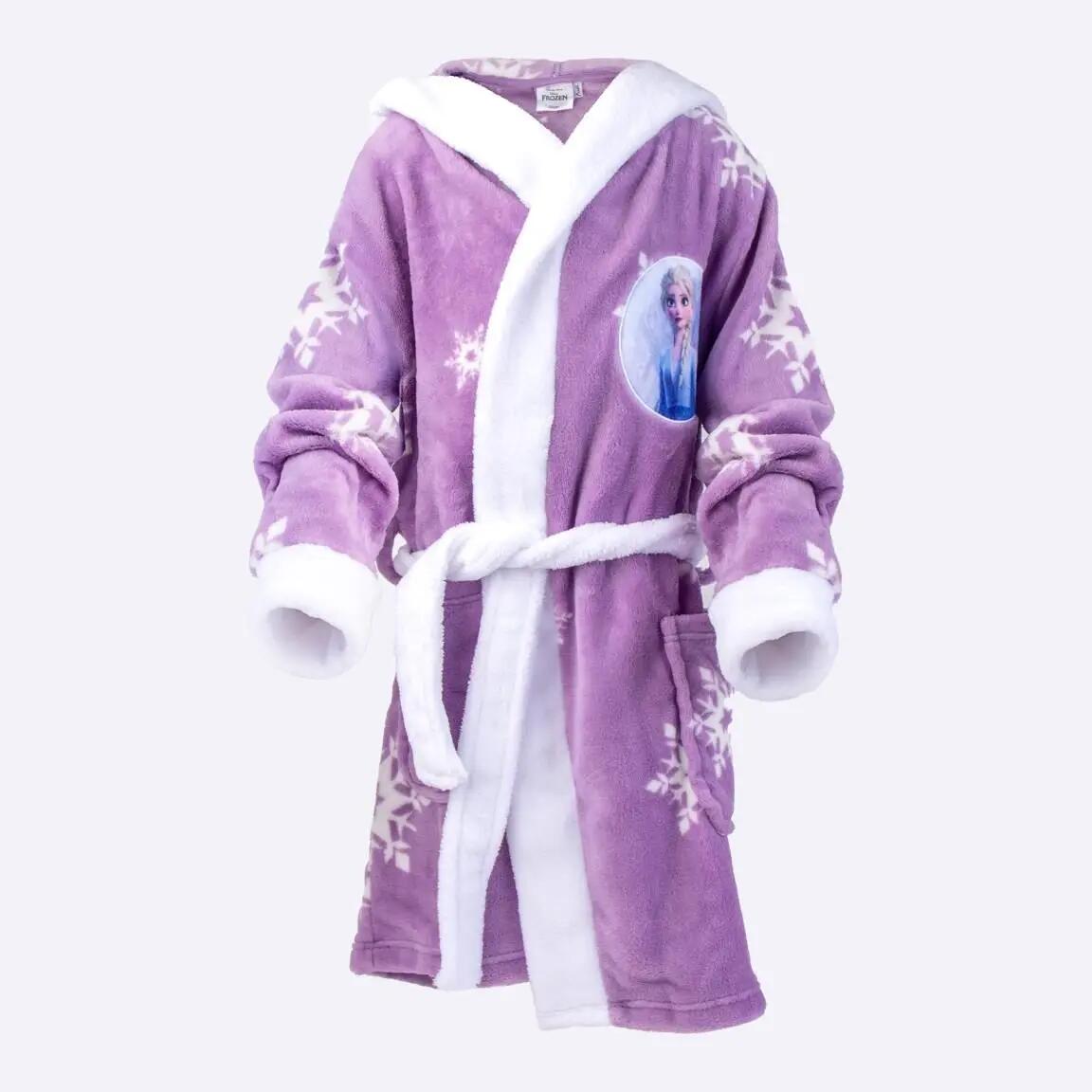 Peignoir Enfant Frozen Coral Fleece avec Capuche et Ceinture Lilas 4/6