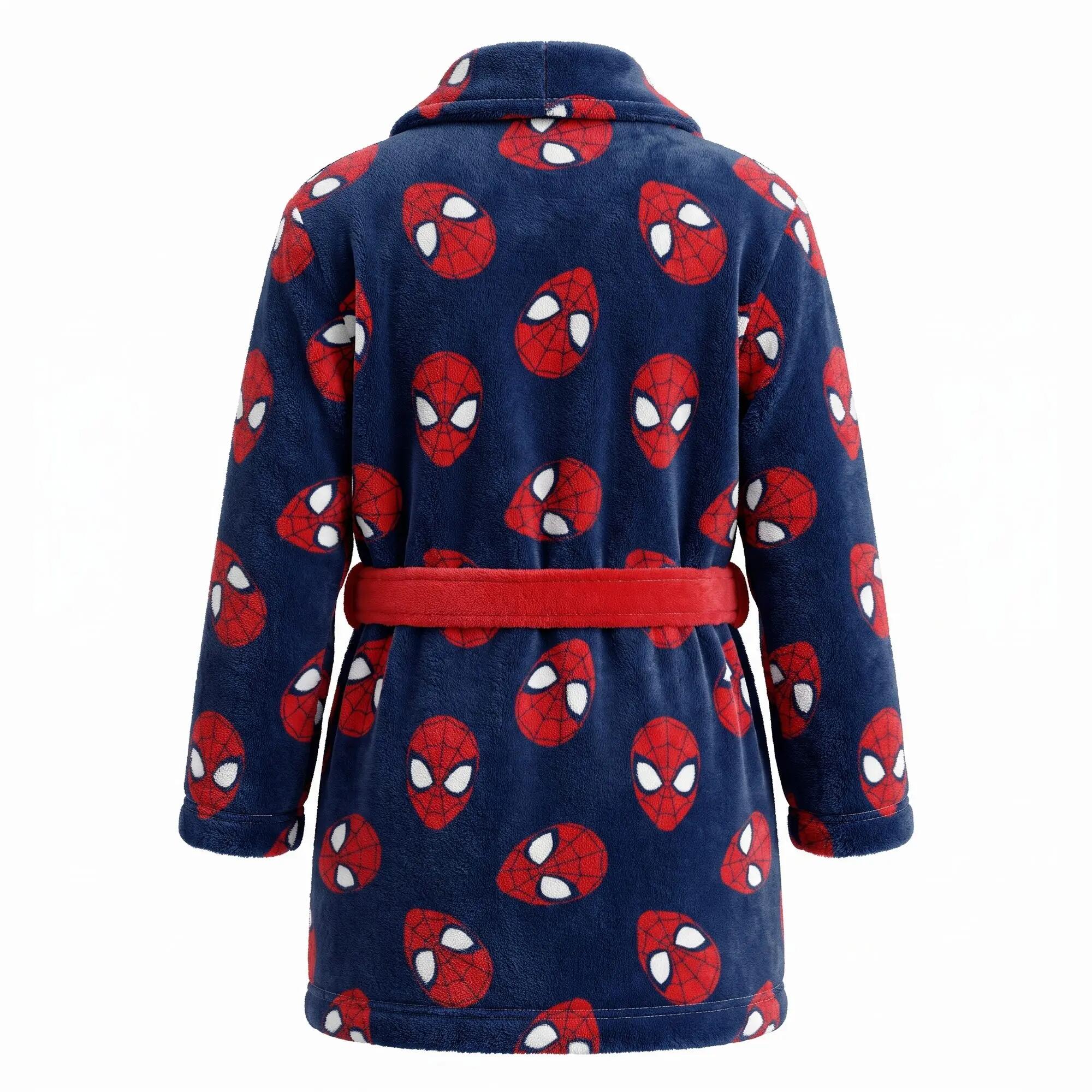 Accappatoio Bambini Spiderman Coral Fleece per Bagno e Doccia Rosso e Blu 3/3