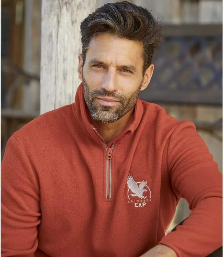 4er-Pack Herren Maxi-Comfort Microfleece-Pullover 3/8