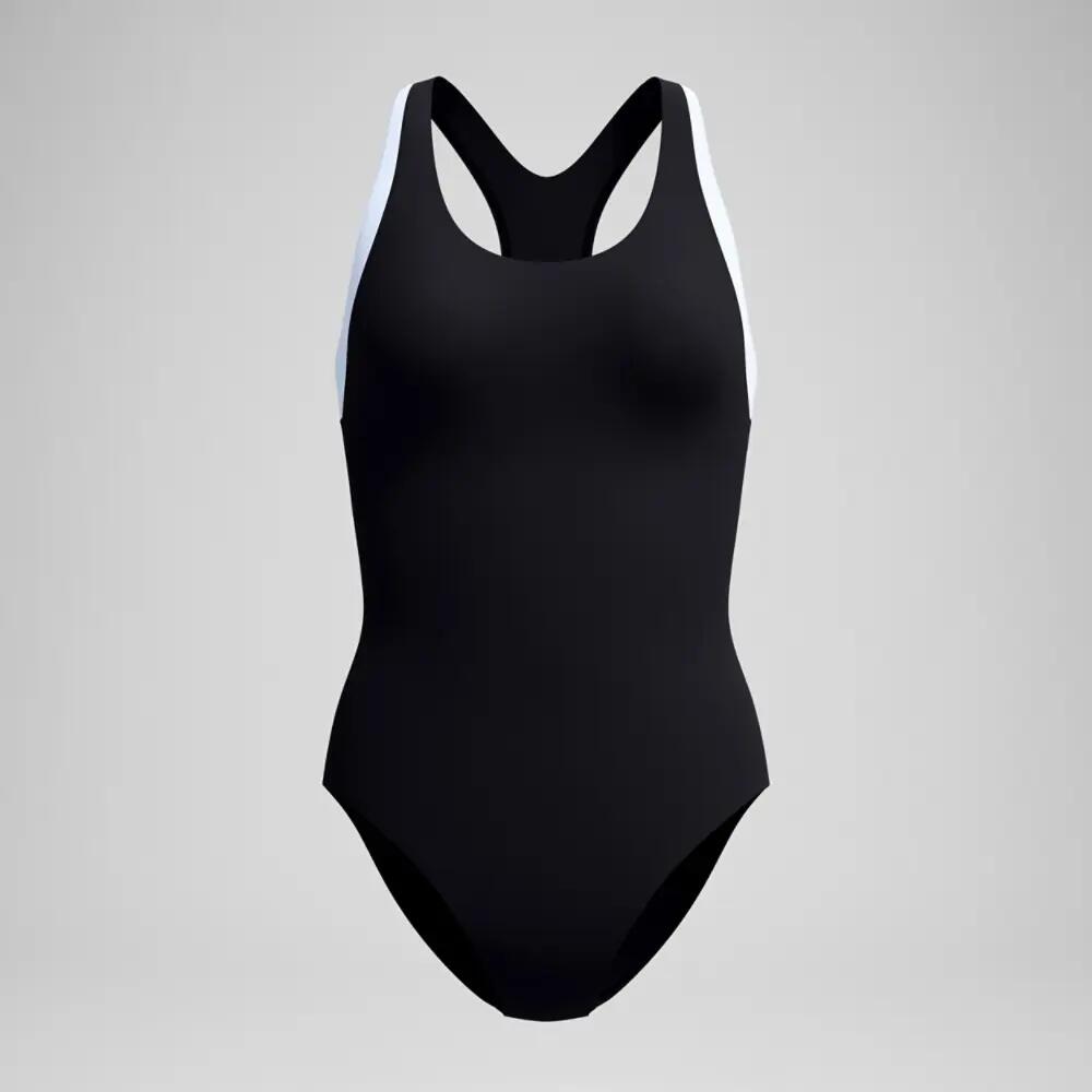 Maillot De Bain 1 Pièce Dos Nageur Motif/style Blocs De Couleurs Femme (Noir) 6/6