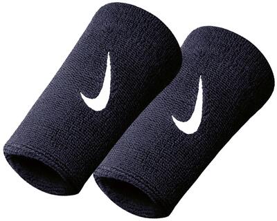 Nike swoosh doublewide polsbandjes roze zwart-wit