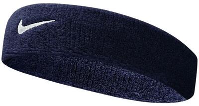 Nike swoosh hoofdband obsidiaan-wit blauw