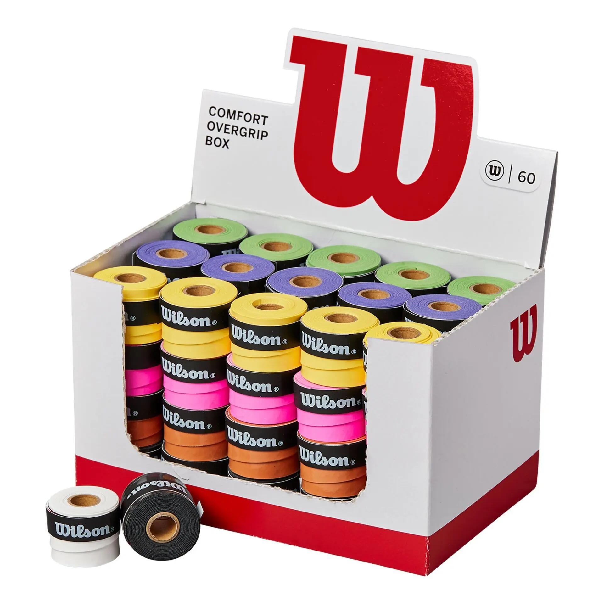 Wilson doos met 60 gekleurde overgrips 1/7
