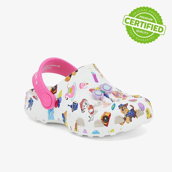 Zuecos Marshall, Chase Diseño Patrulla Canina para Niños/Niñas Blanco, Rosa,