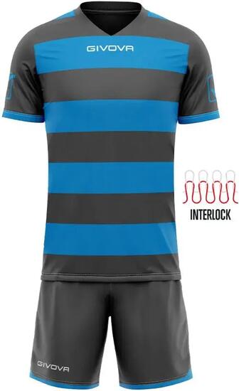 Sportset Givova Rugby Grijs-turqoise Blauw