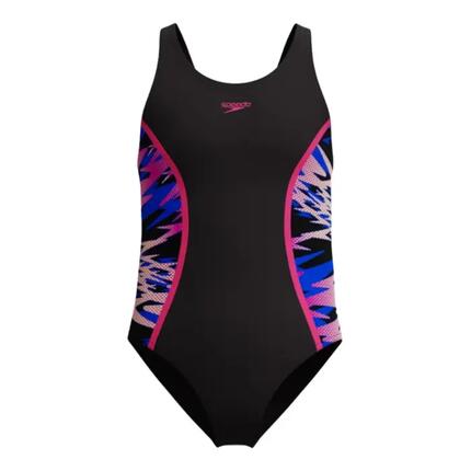 Maillot De Bain 1 Pièce Motif/style À Motifs HYPERBOOM Fille (Anthracite / Rose