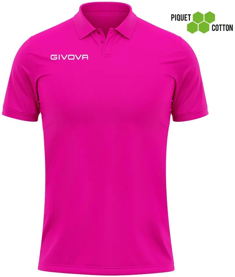 Koszulka polo Givova Polo Cotone Piquet Lato Różowa 1/3